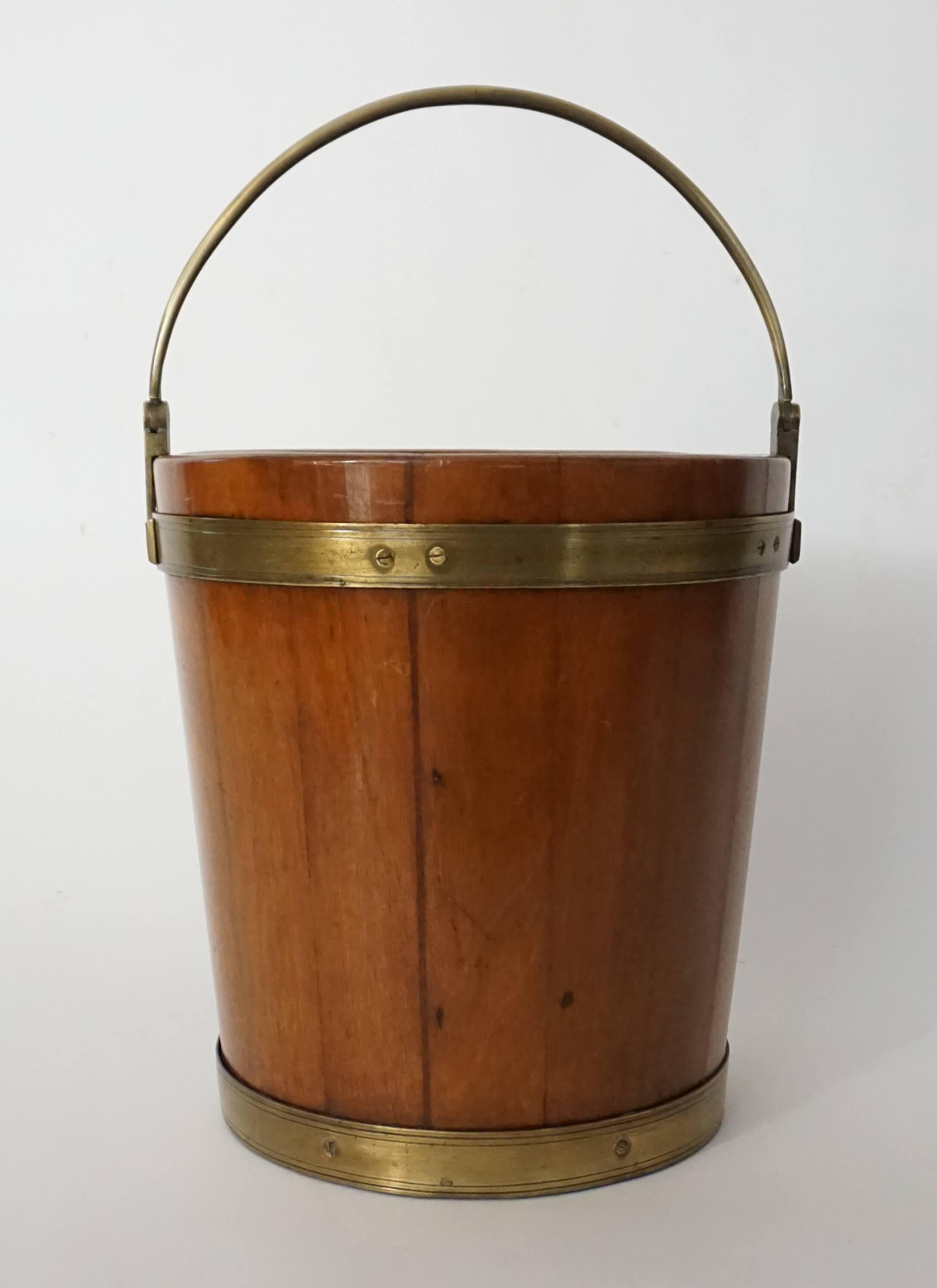 George III Irish Georgian Brass Bound Mahogany Bucket, circa 1780 For Sale