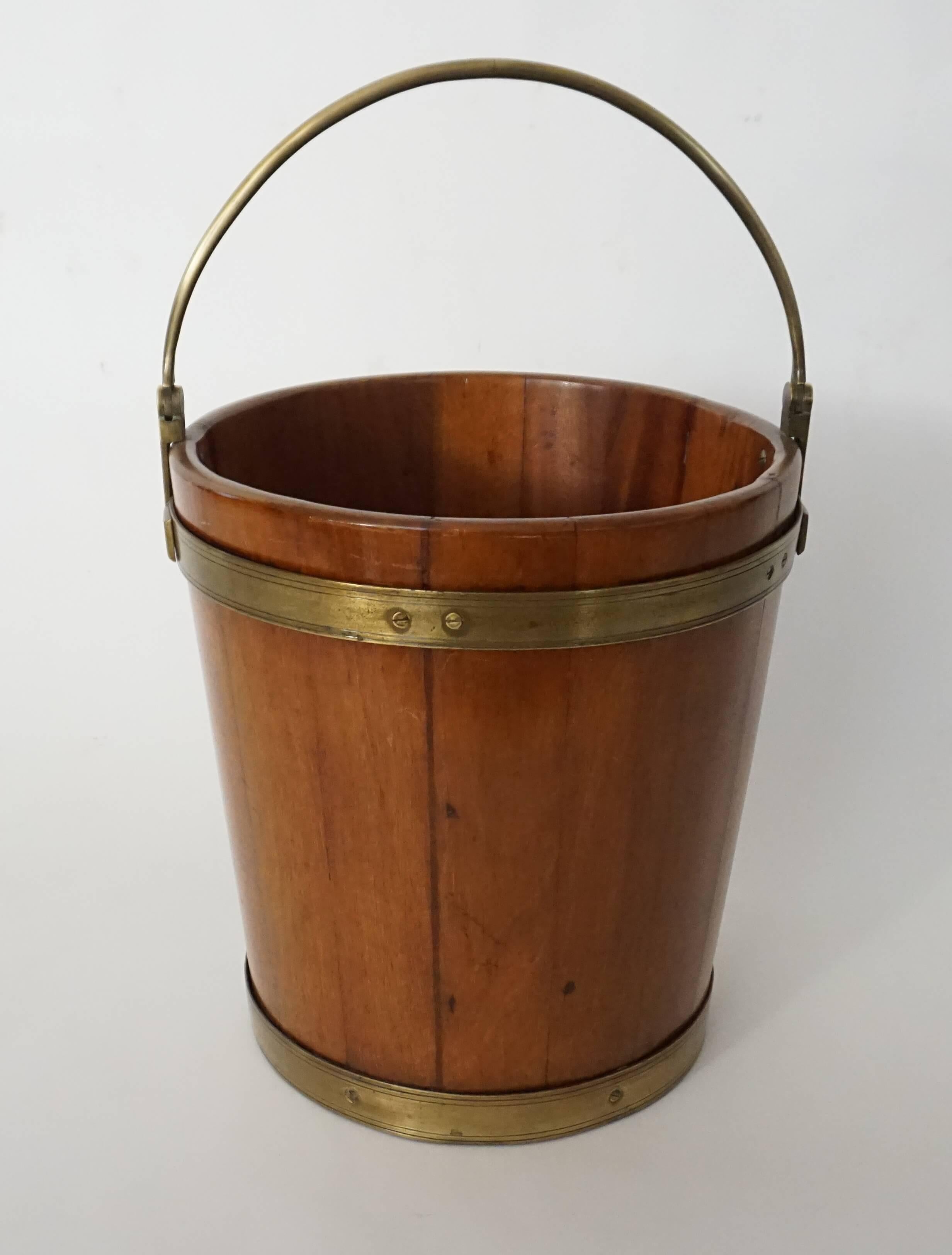 18th Century Irish Georgian Brass Bound Mahogany Bucket, circa 1780 For Sale
