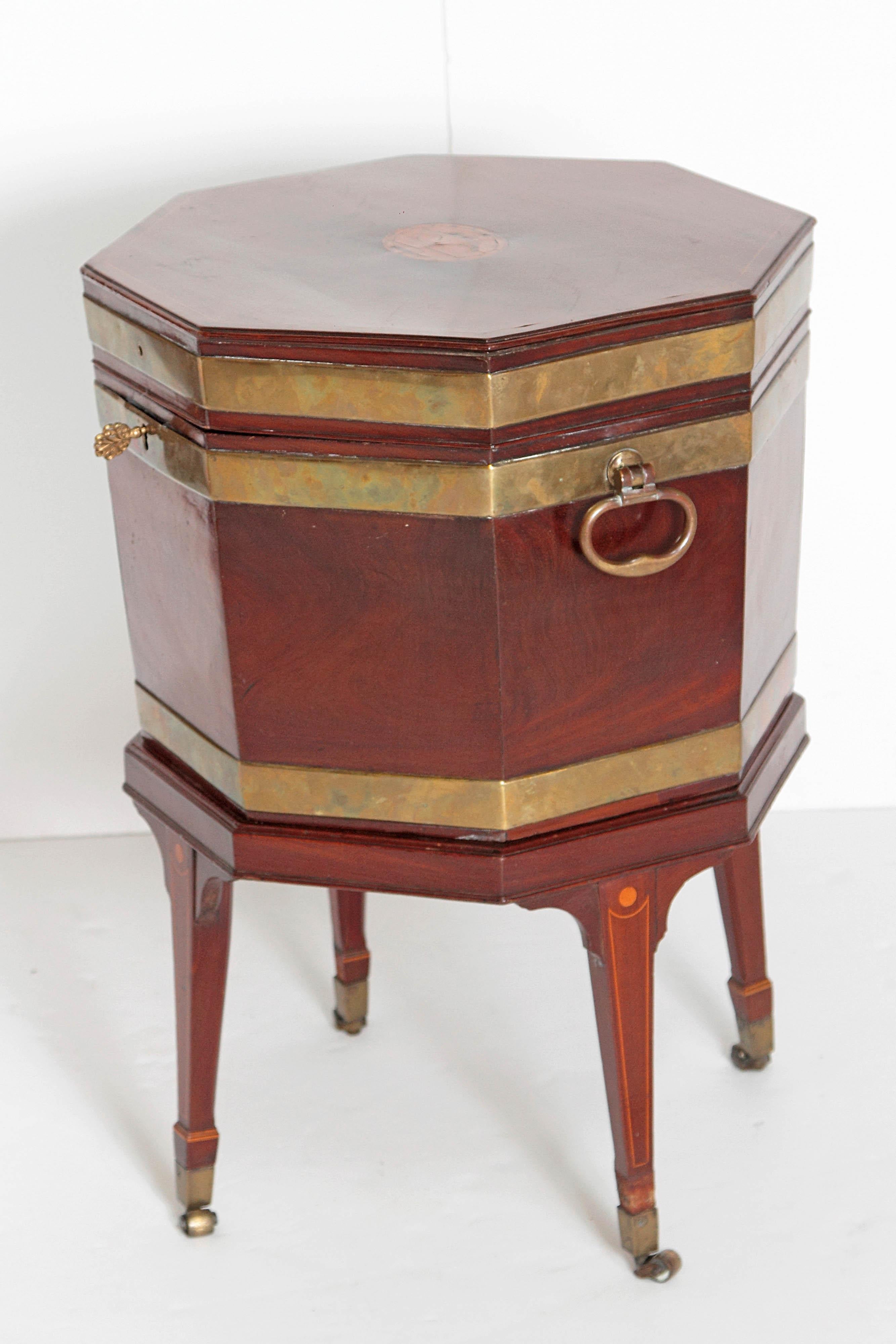Hand-Carved George III Mahogany and Brass Cellarette/Wine Cooler