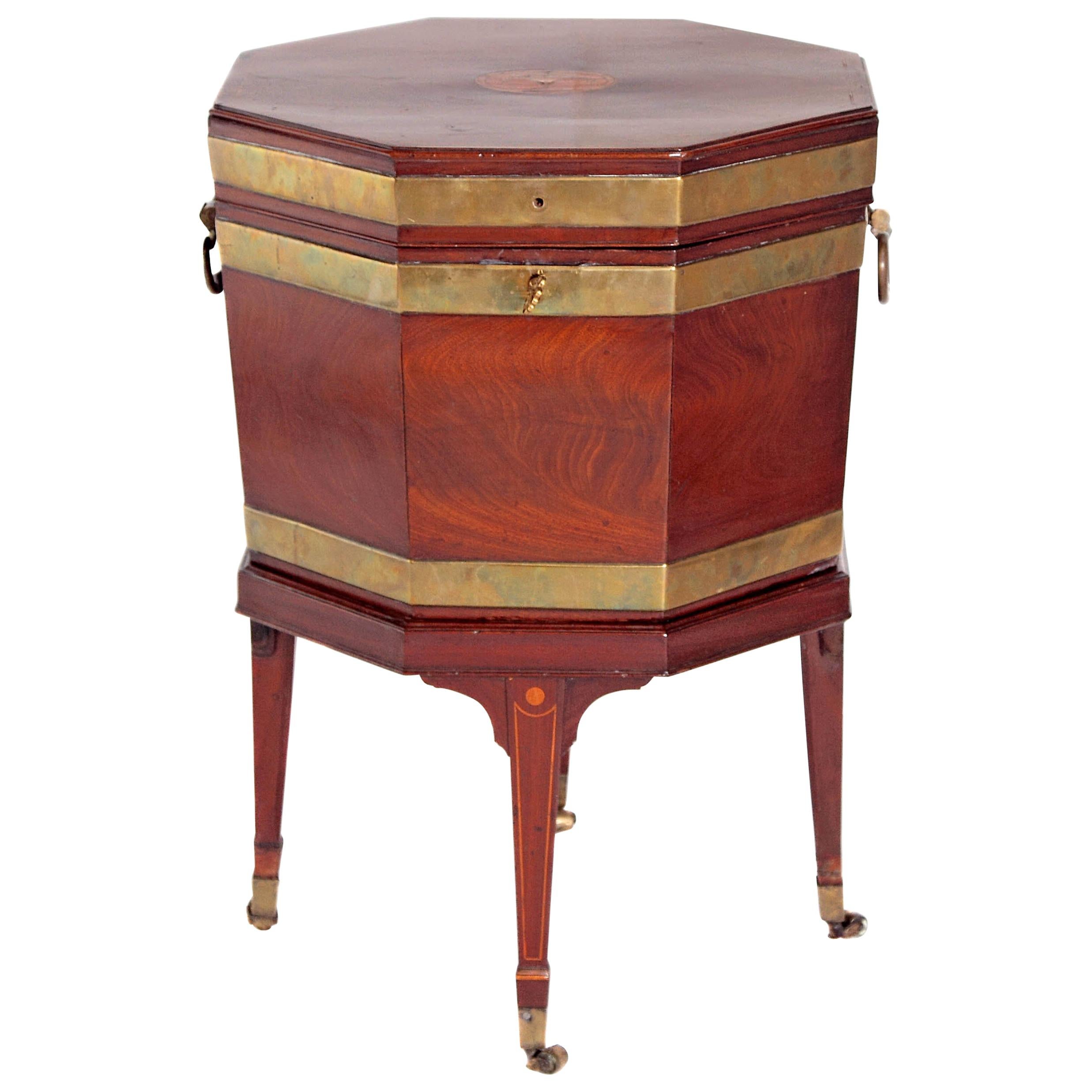 George III Mahogany and Brass Cellarette/Wine Cooler