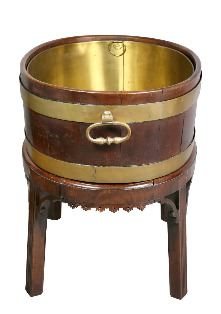 III Mahogany and Brass Mounted Wine Cooler For Sale at 1stDibs