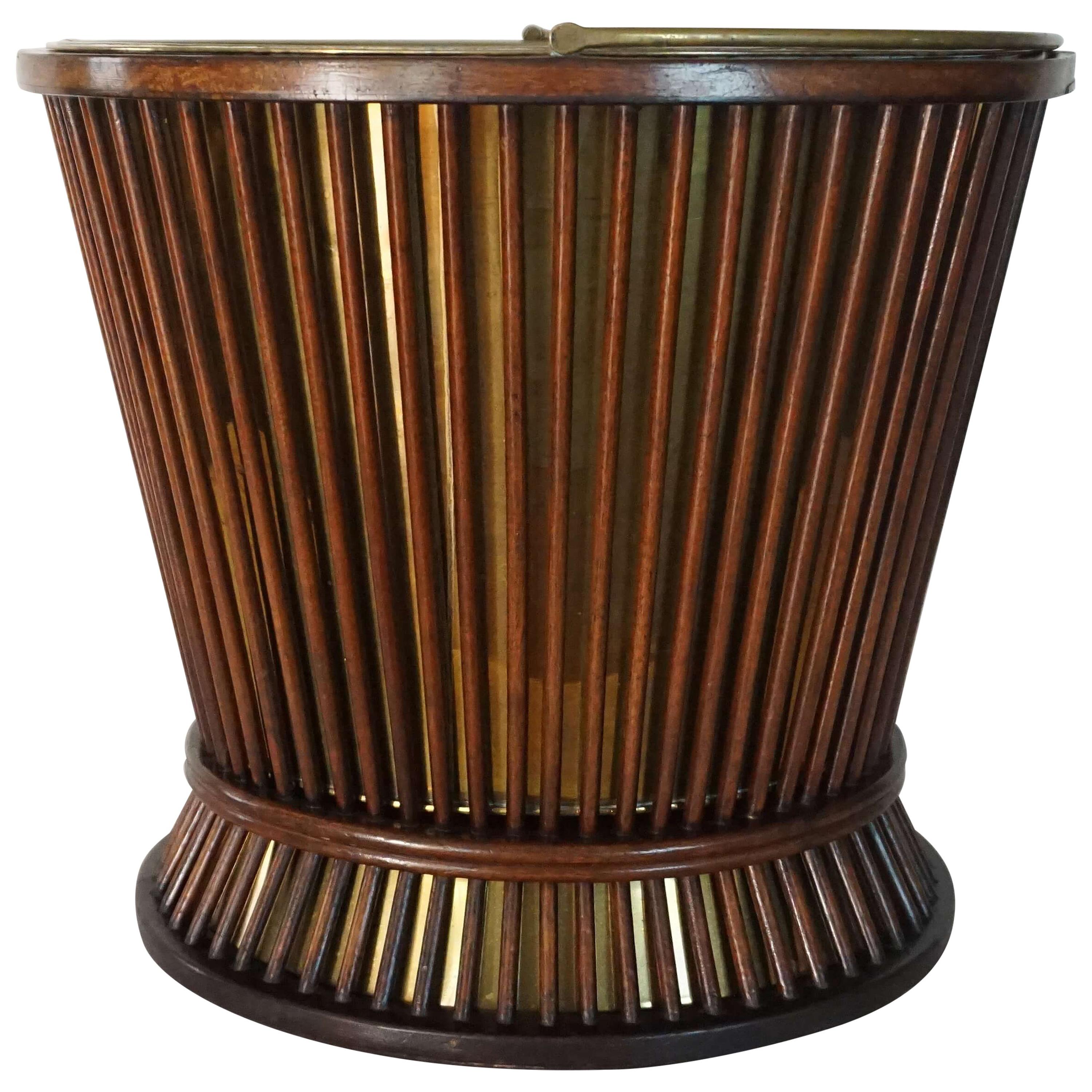 George III Mahogany and Brass Peat or Kindling Bucket, circa 1800