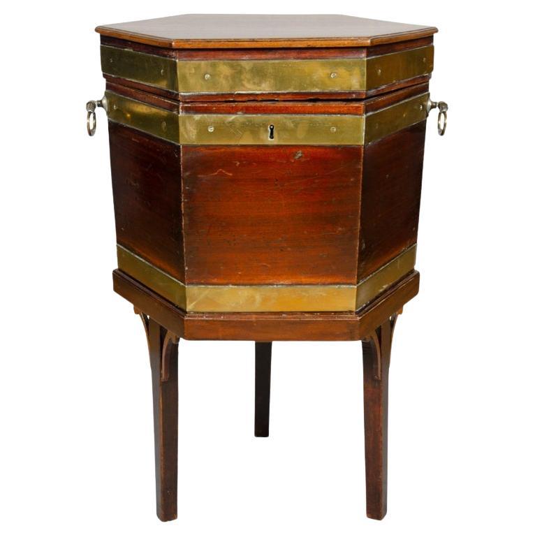 George III Mahogany and Brass Wine Cooler