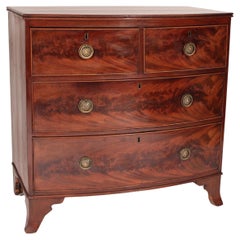 George III Mahogany and Flame Mahogany Bow Front Chest of Drawers