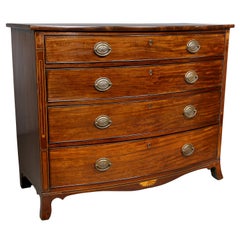 George III Mahogany and Inlaid Bowfront Chest of Drawers