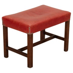 Tabouret George III en acajou et cuir