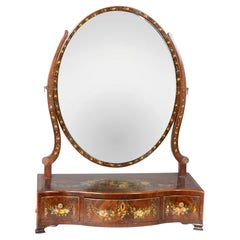 George III Mahogany And Painted Dressing Mirror