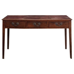 George III Mahogany and Red Leather Topped Writing Table