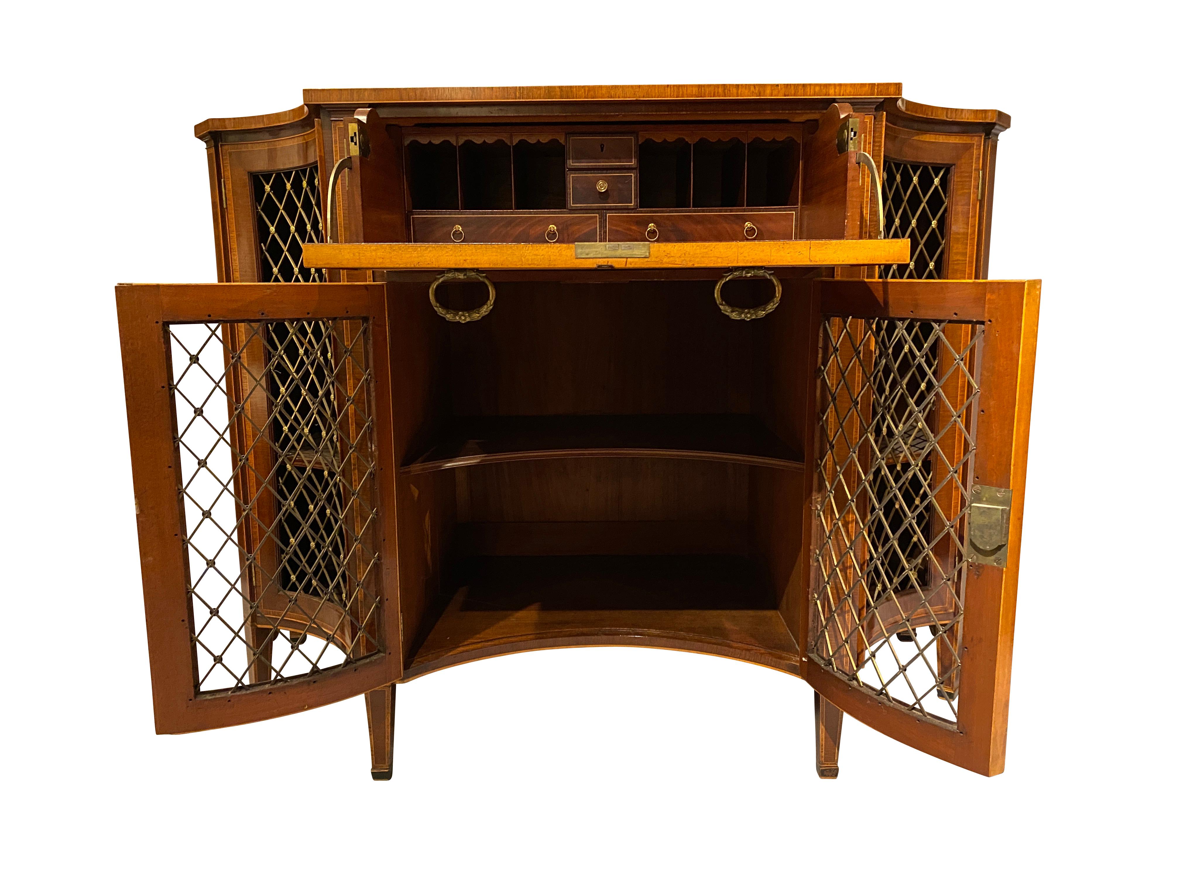 English George III Mahogany and Rosewood Credenza