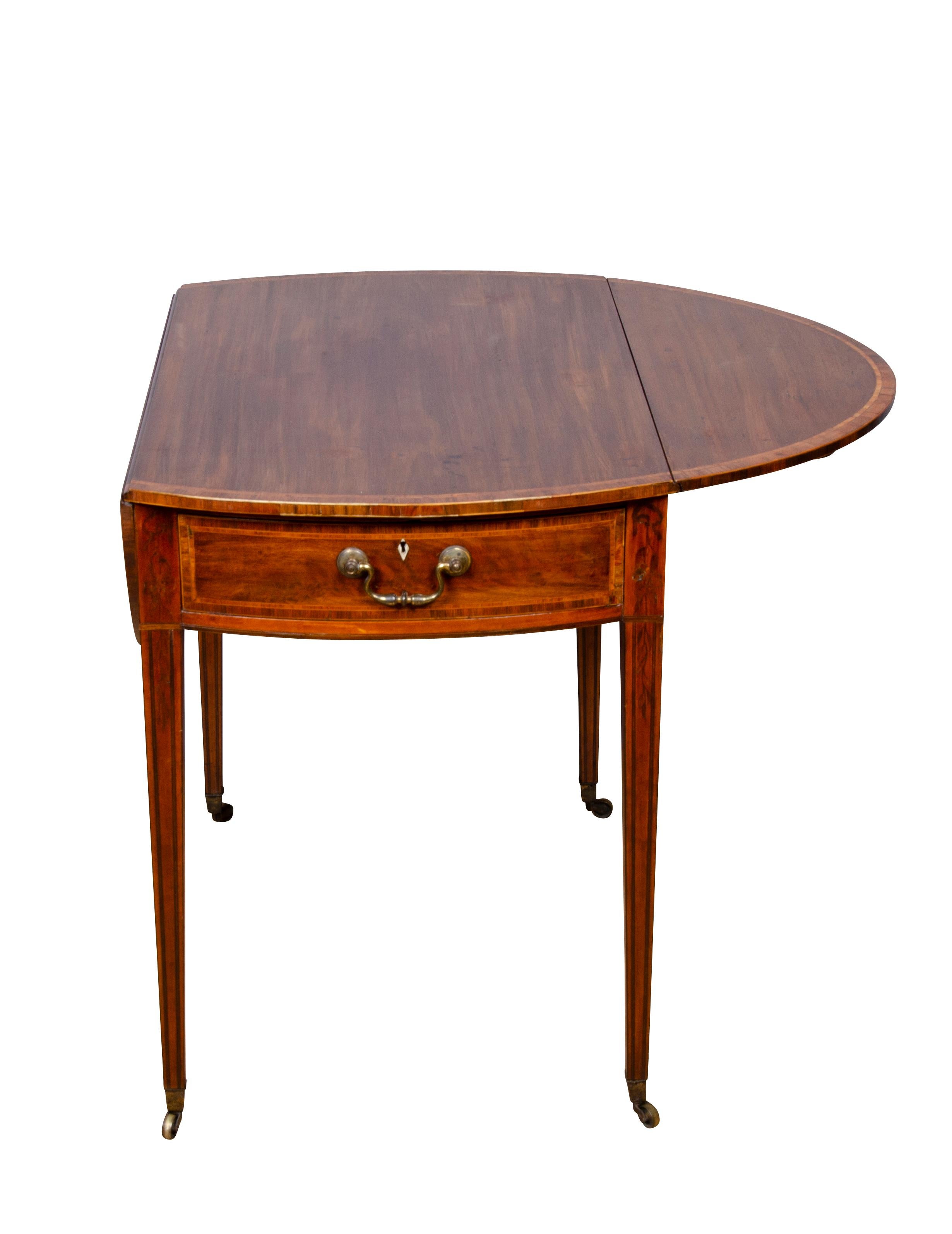 George III Mahogany and Rosewood Pembroke Table 5