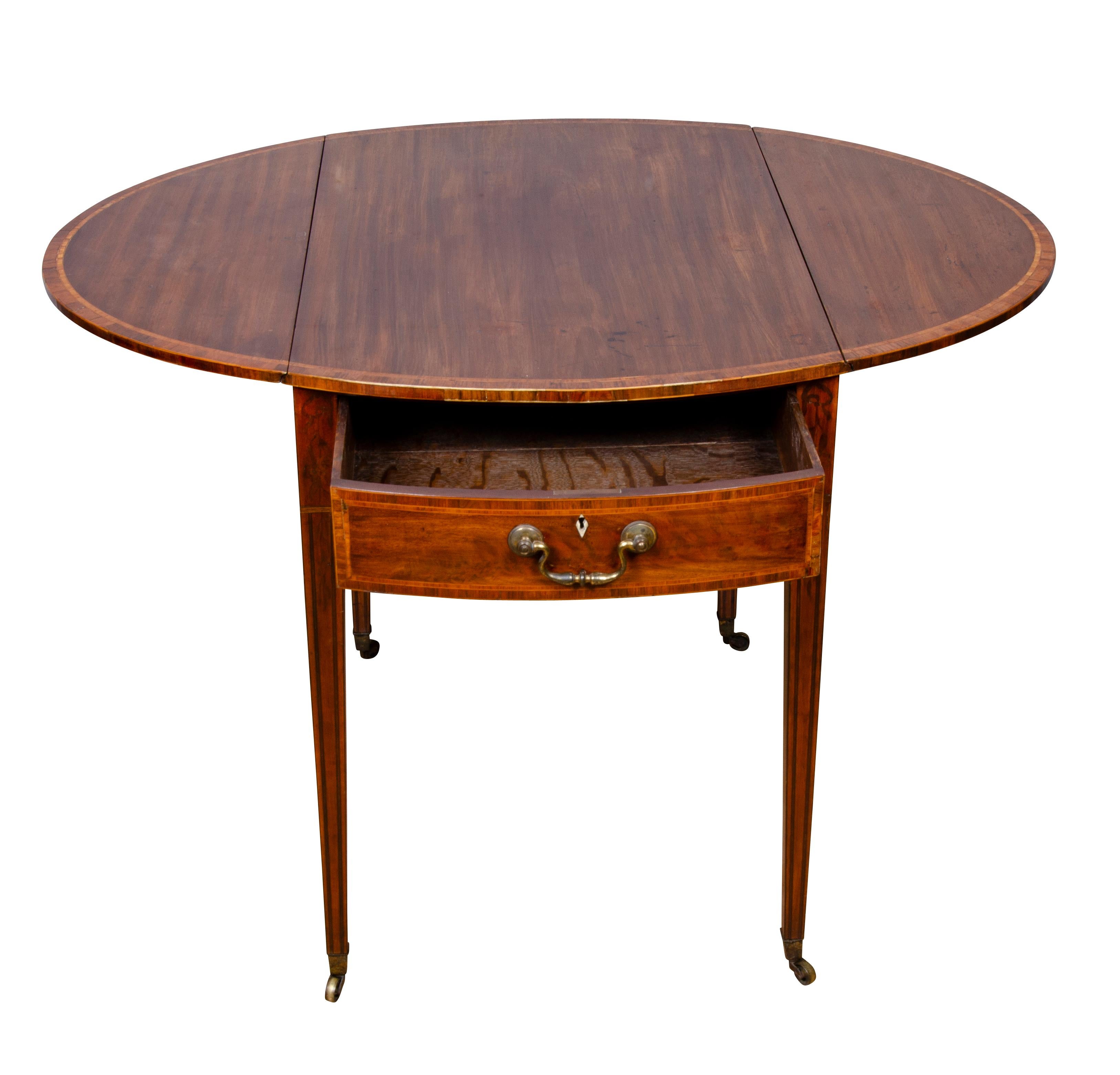 George III Mahogany and Rosewood Pembroke Table 6