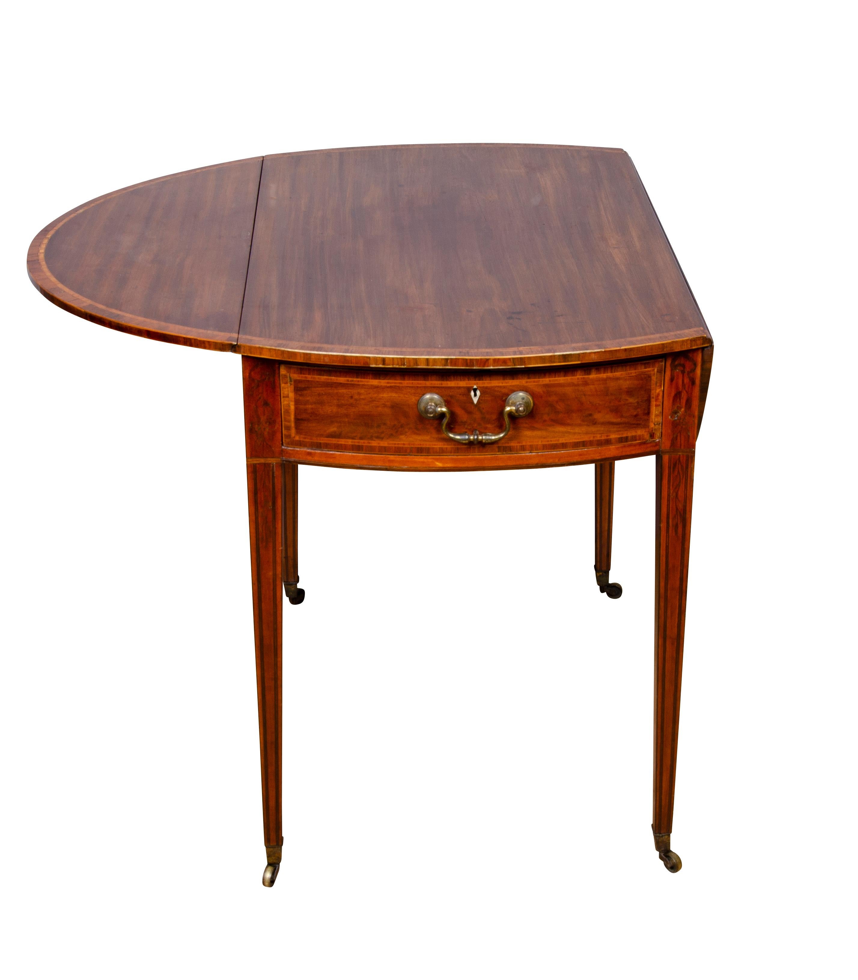 George III Mahogany and Rosewood Pembroke Table 7