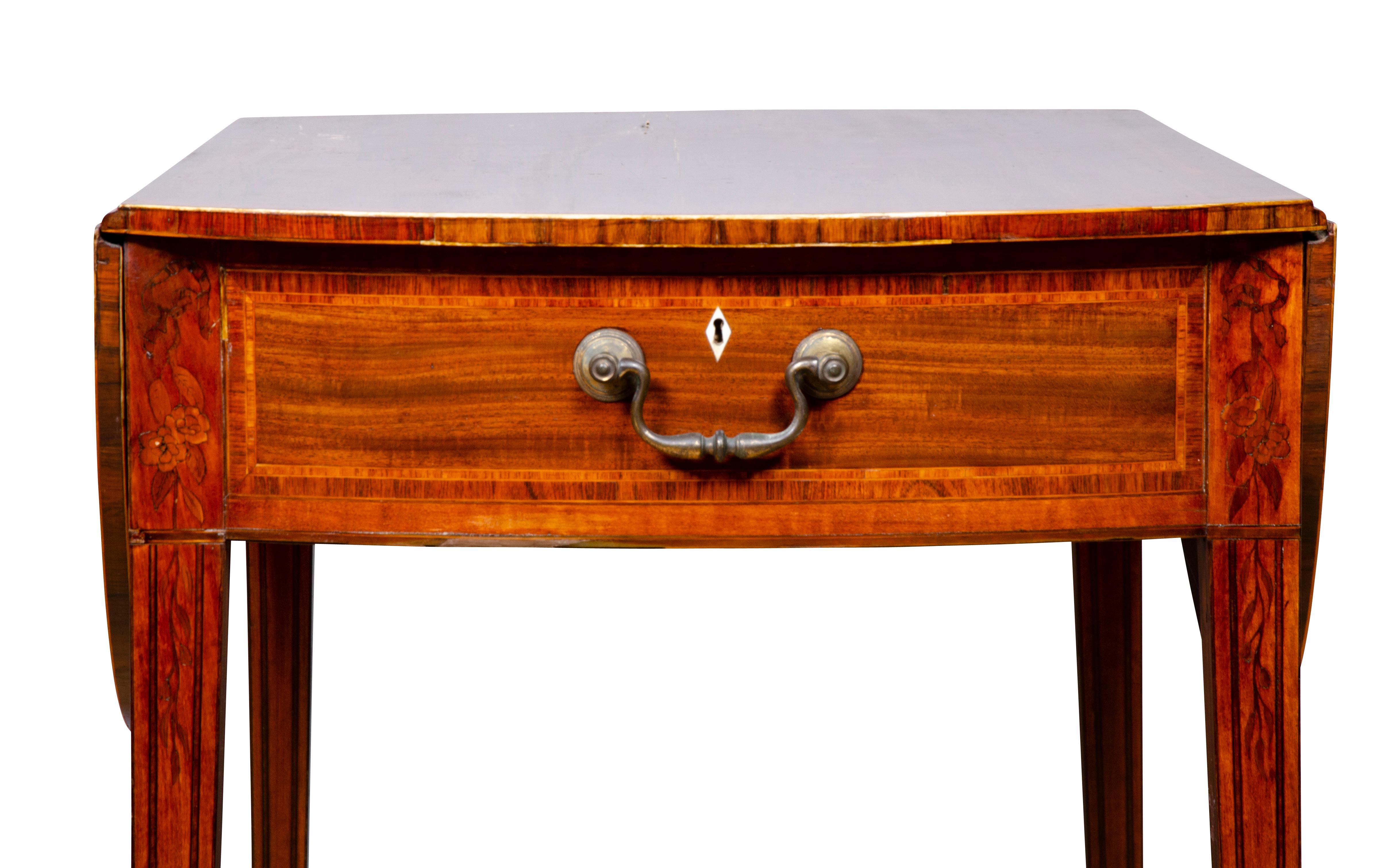 English George III Mahogany and Rosewood Pembroke Table