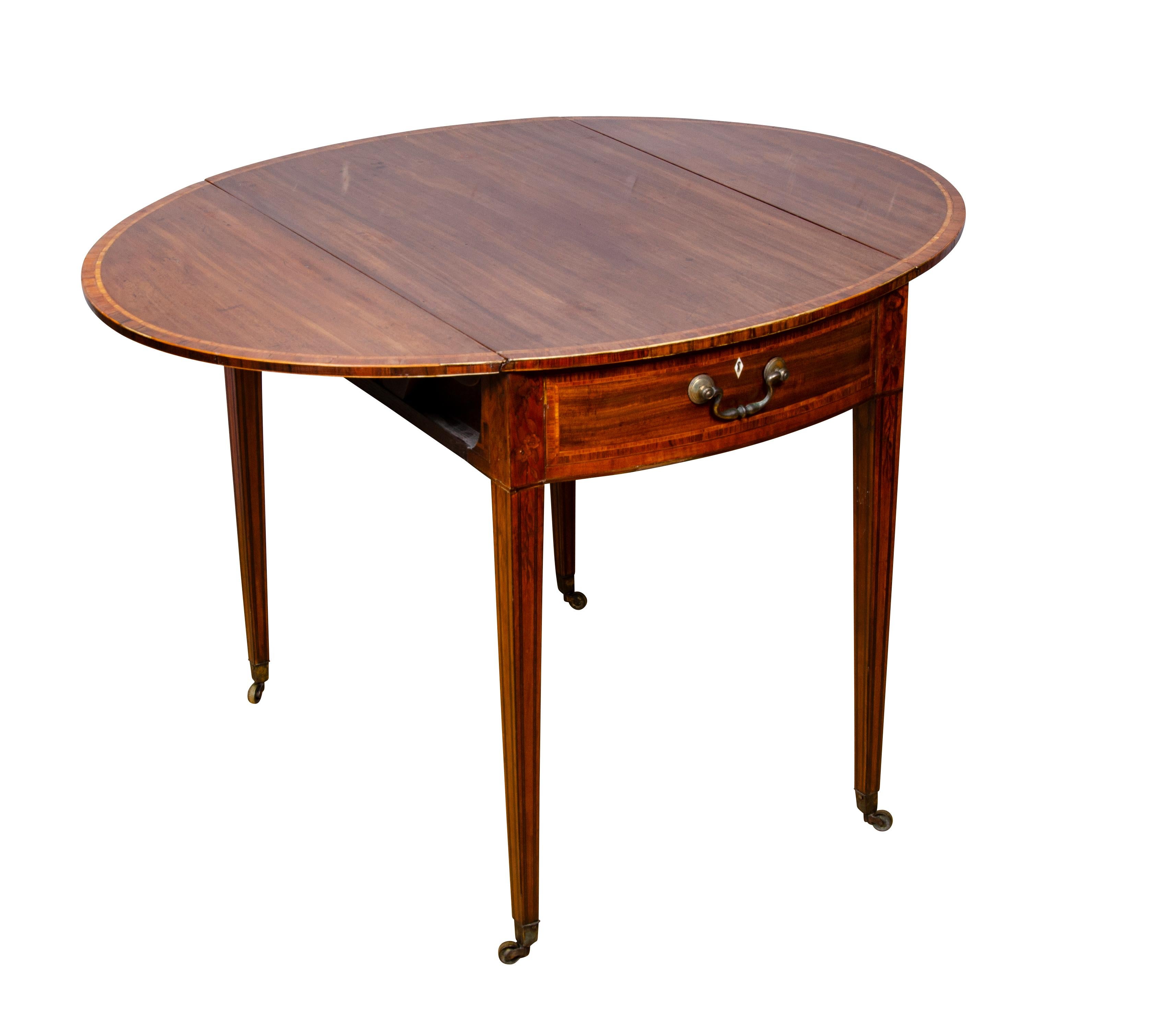 George III Mahogany and Rosewood Pembroke Table 1