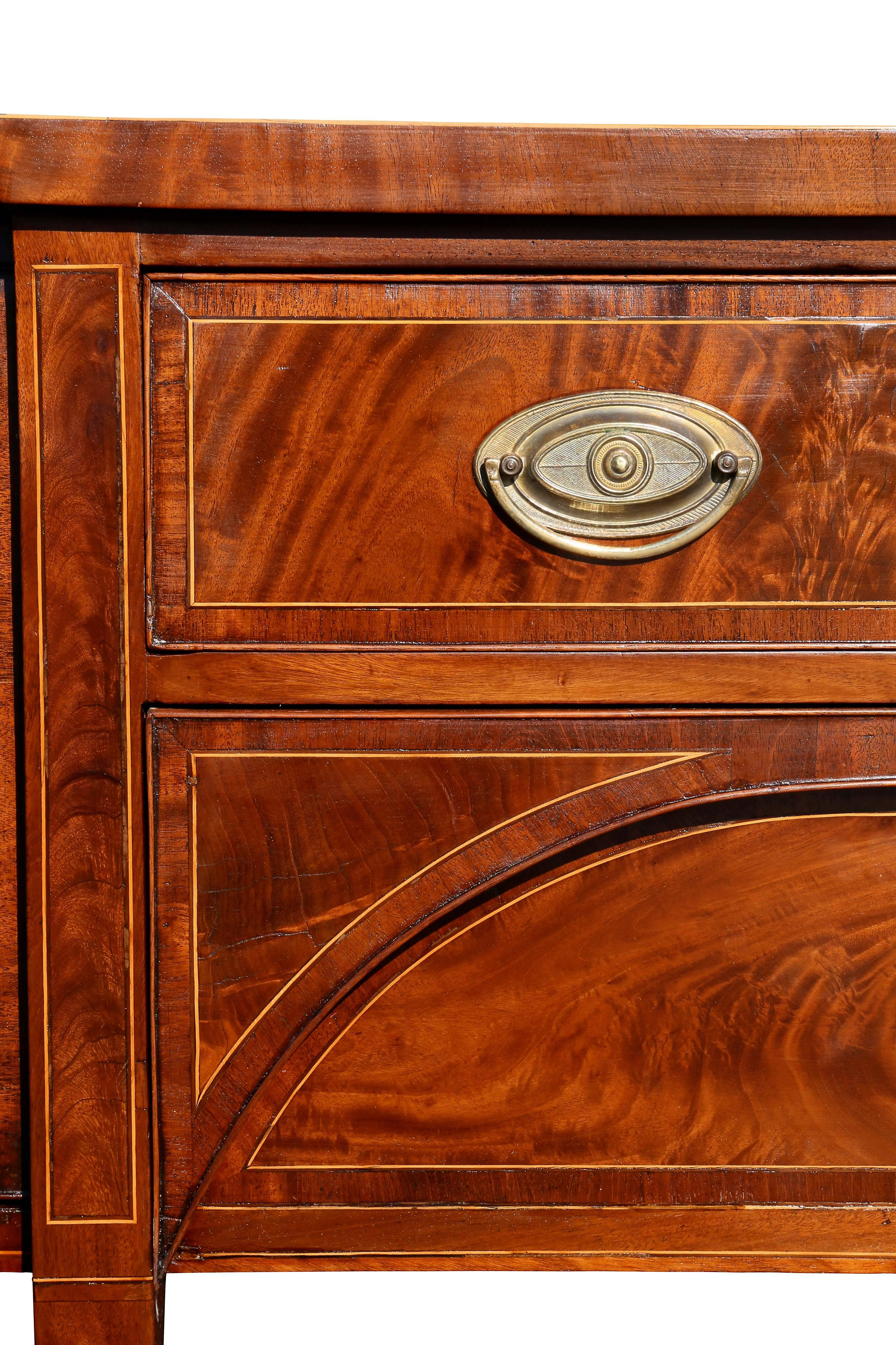 Late 18th Century George III Mahogany and Satinwood Banded Sideboard