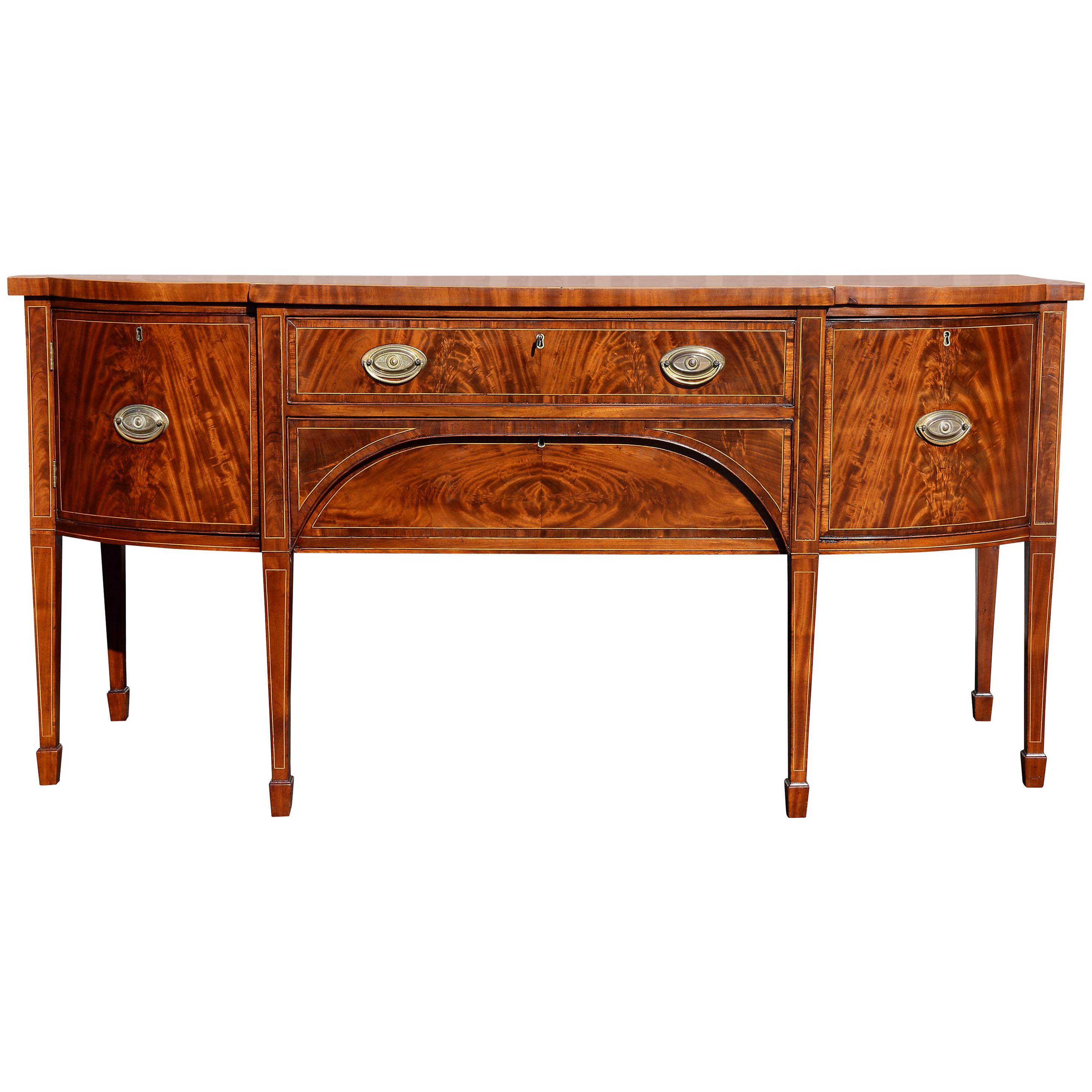 George III Mahogany and Satinwood Banded Sideboard