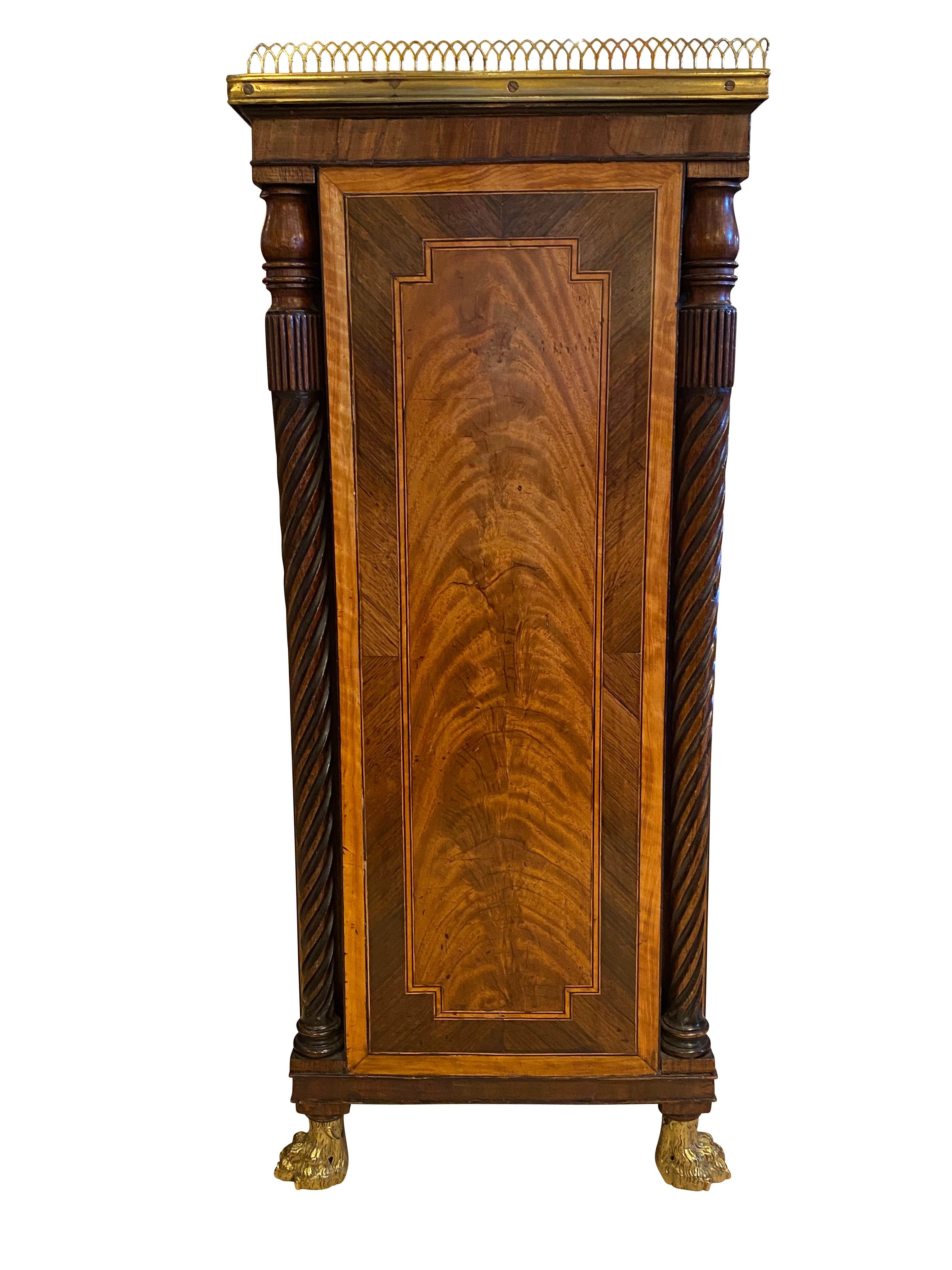 George III Mahogany and Satinwood Book Cabinet For Sale 4