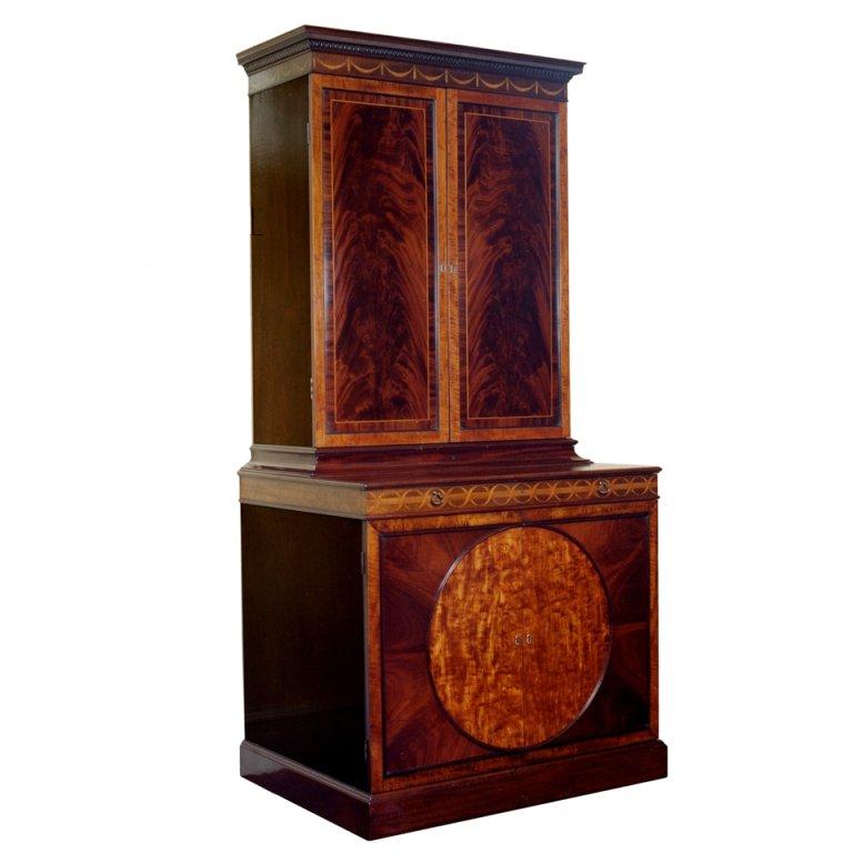 George III Mahogany and Satinwood Cabinet by John Linnell from Castle Howard For Sale