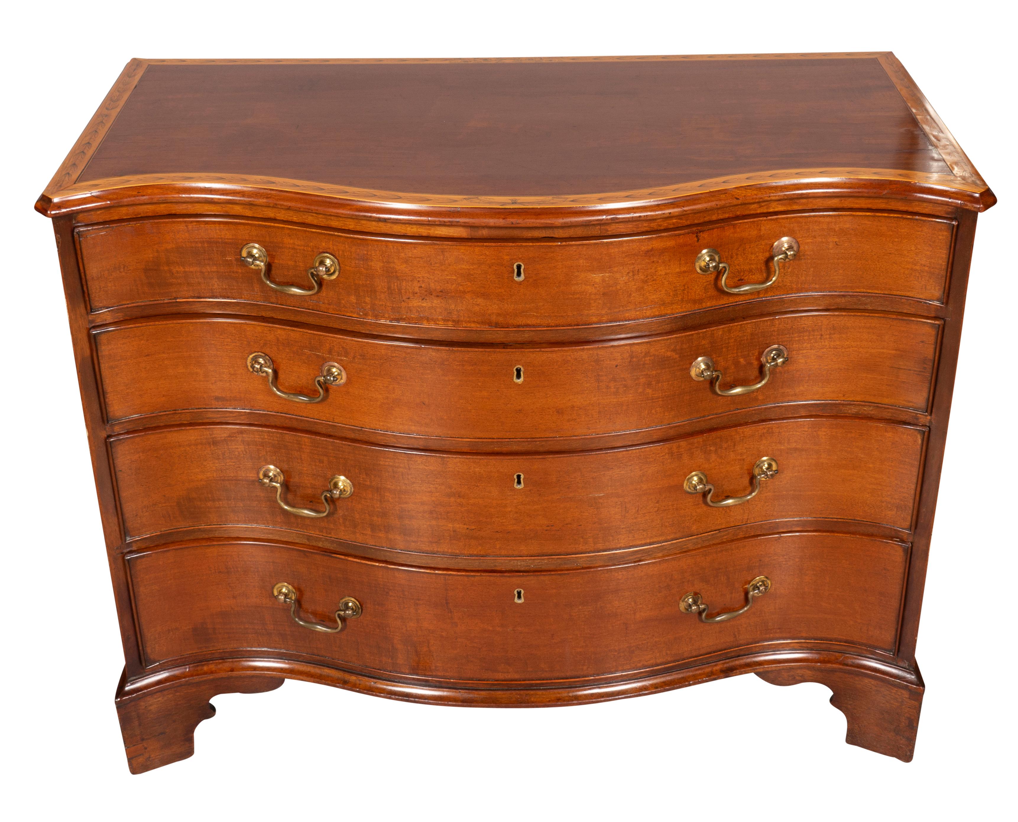 George III Mahogany And Satinwood Chest Of Drawers 5