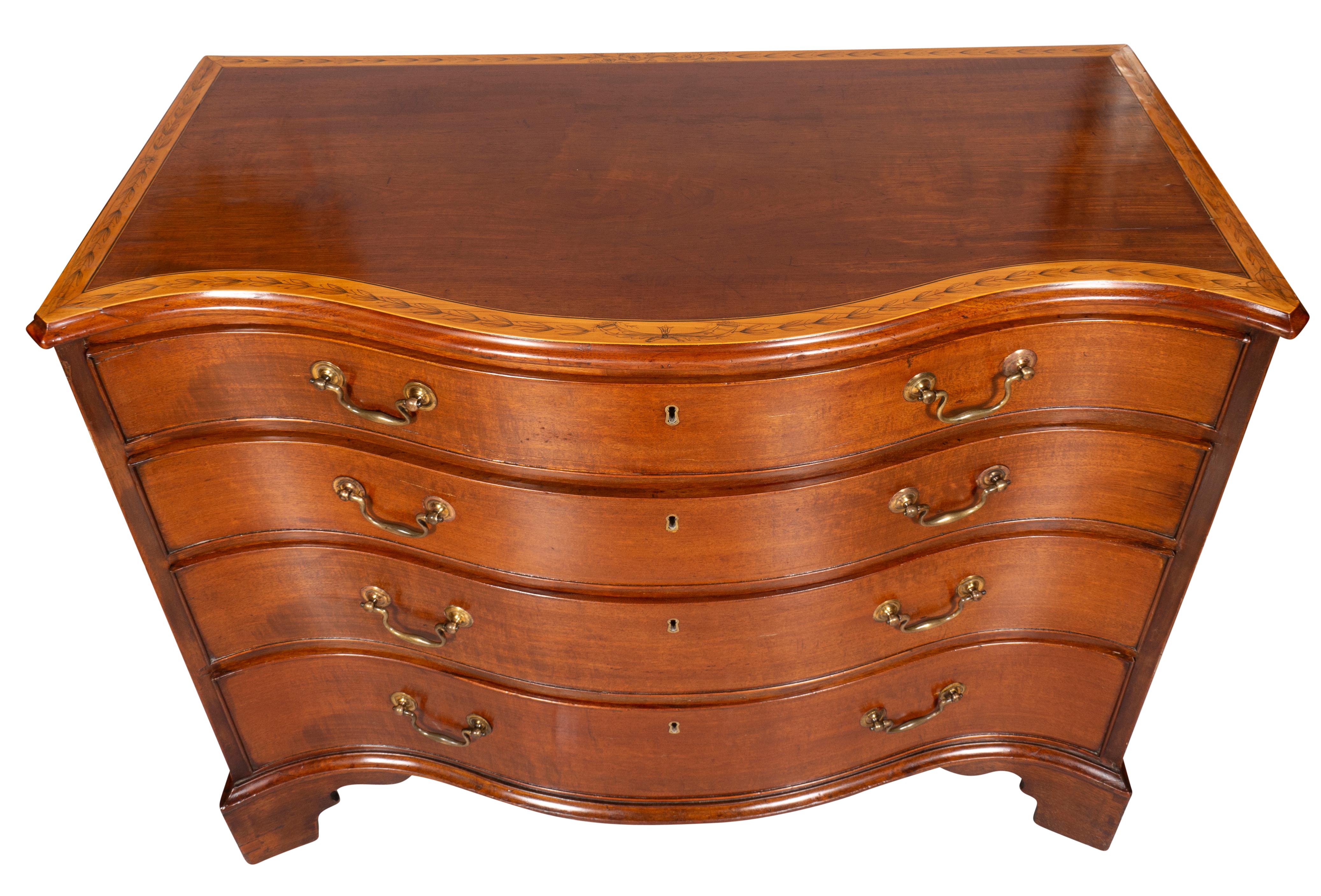 George III Mahogany And Satinwood Chest Of Drawers 7
