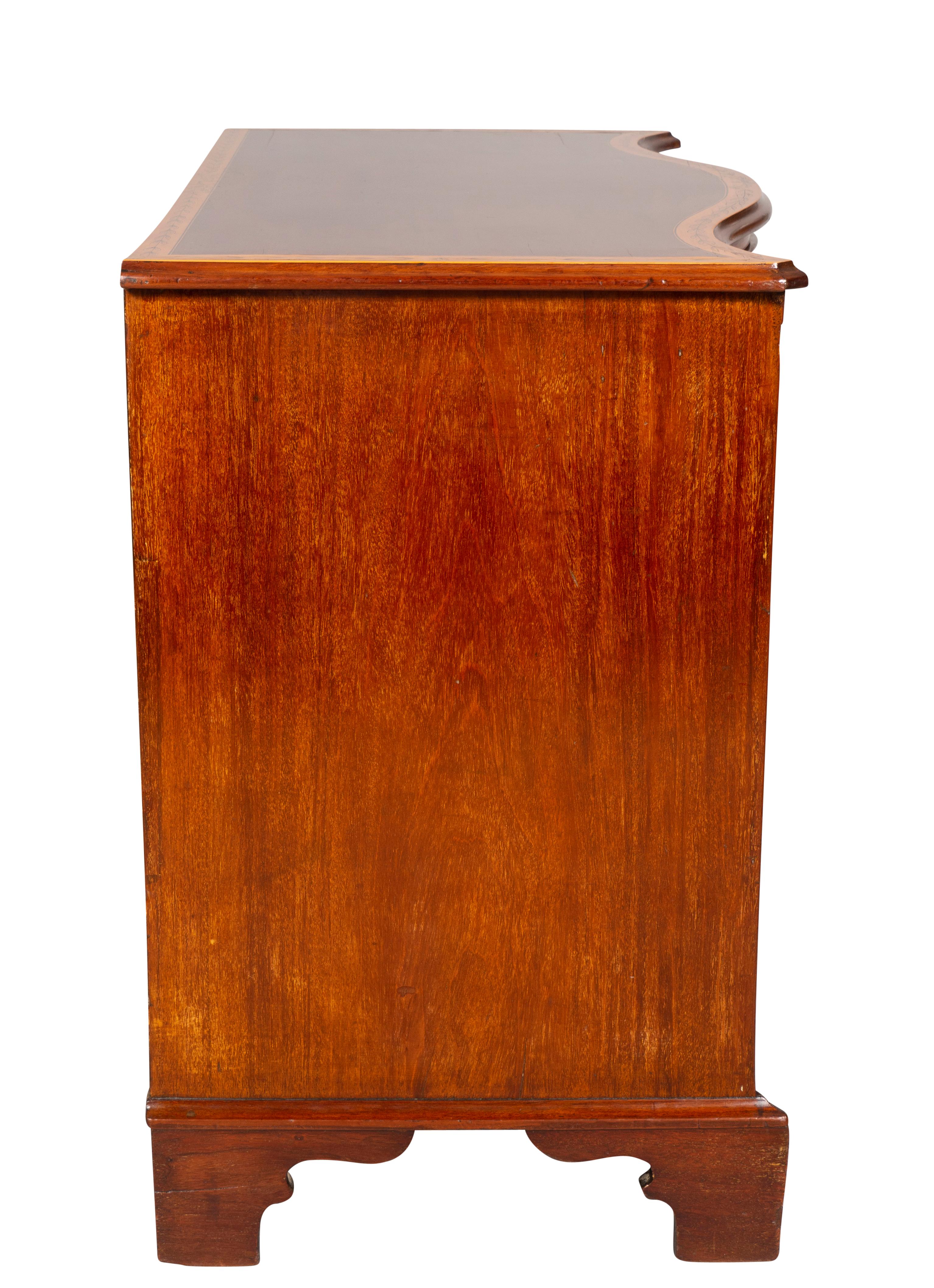 English George III Mahogany And Satinwood Chest Of Drawers For Sale