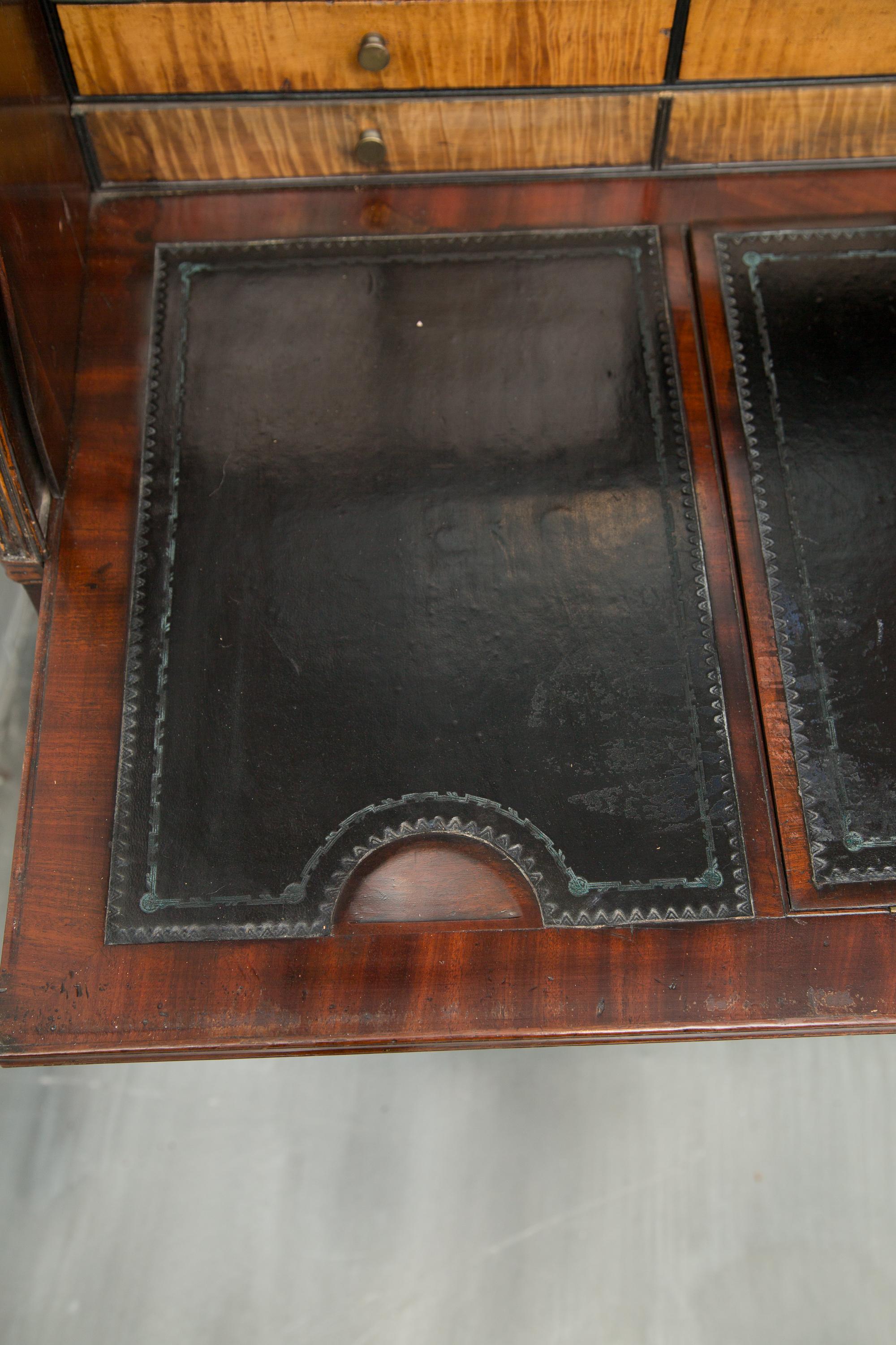 George III Mahogany and Satinwood Secretary Bookcase, 18th Century 1