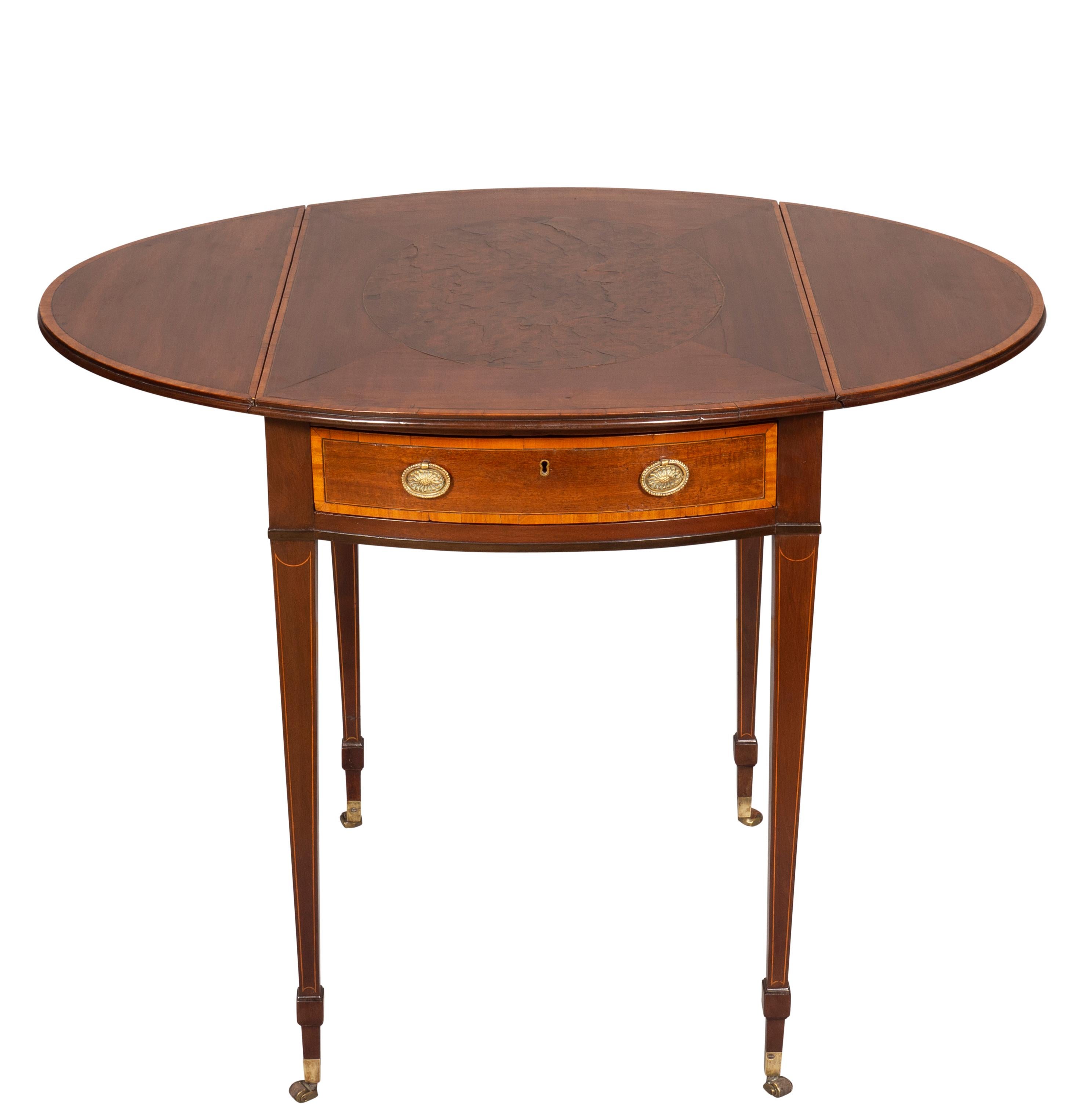 George III Mahogany And Thuya Wood Pembroke Table For Sale 4