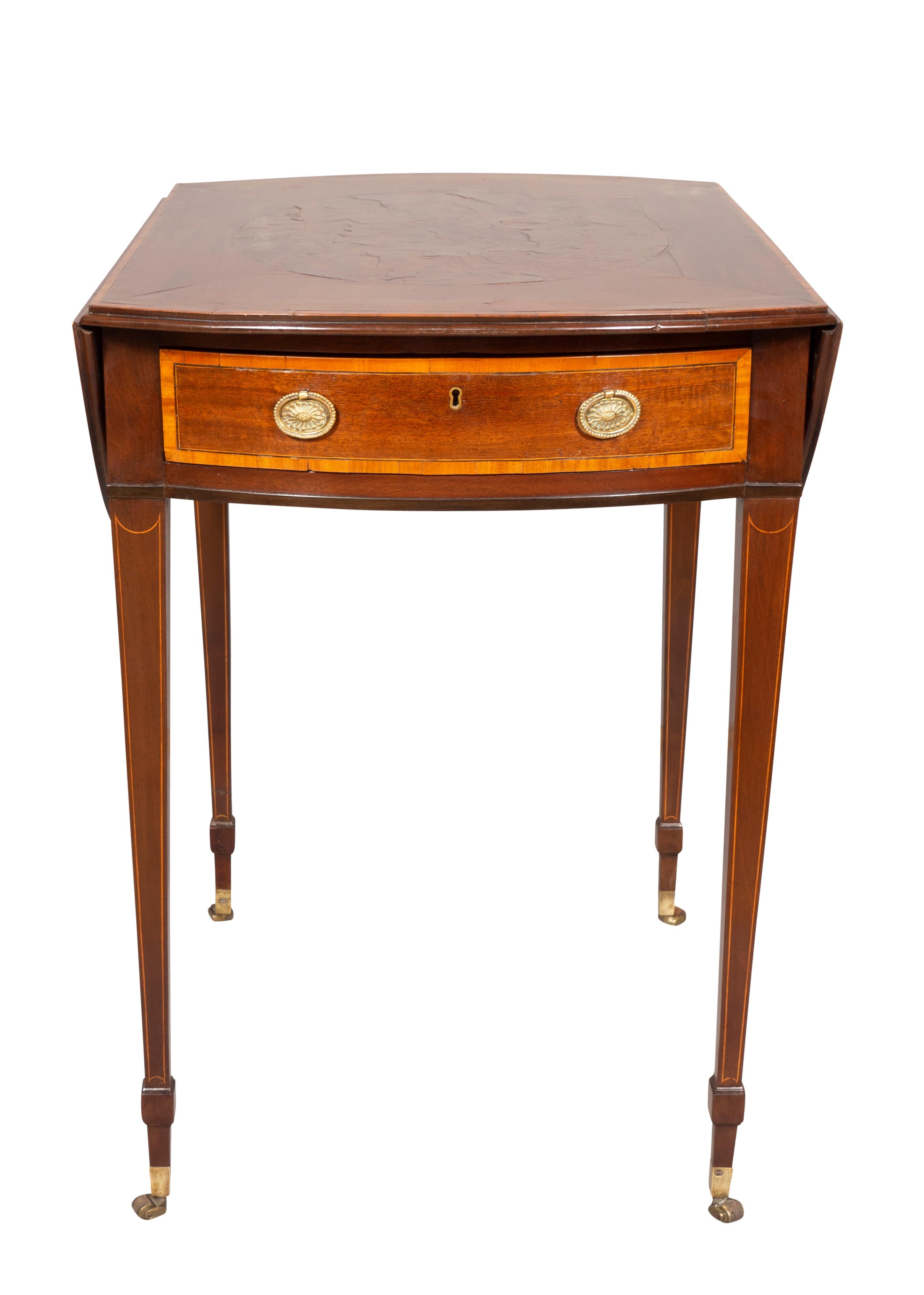 Brass George III Mahogany And Thuya Wood Pembroke Table For Sale