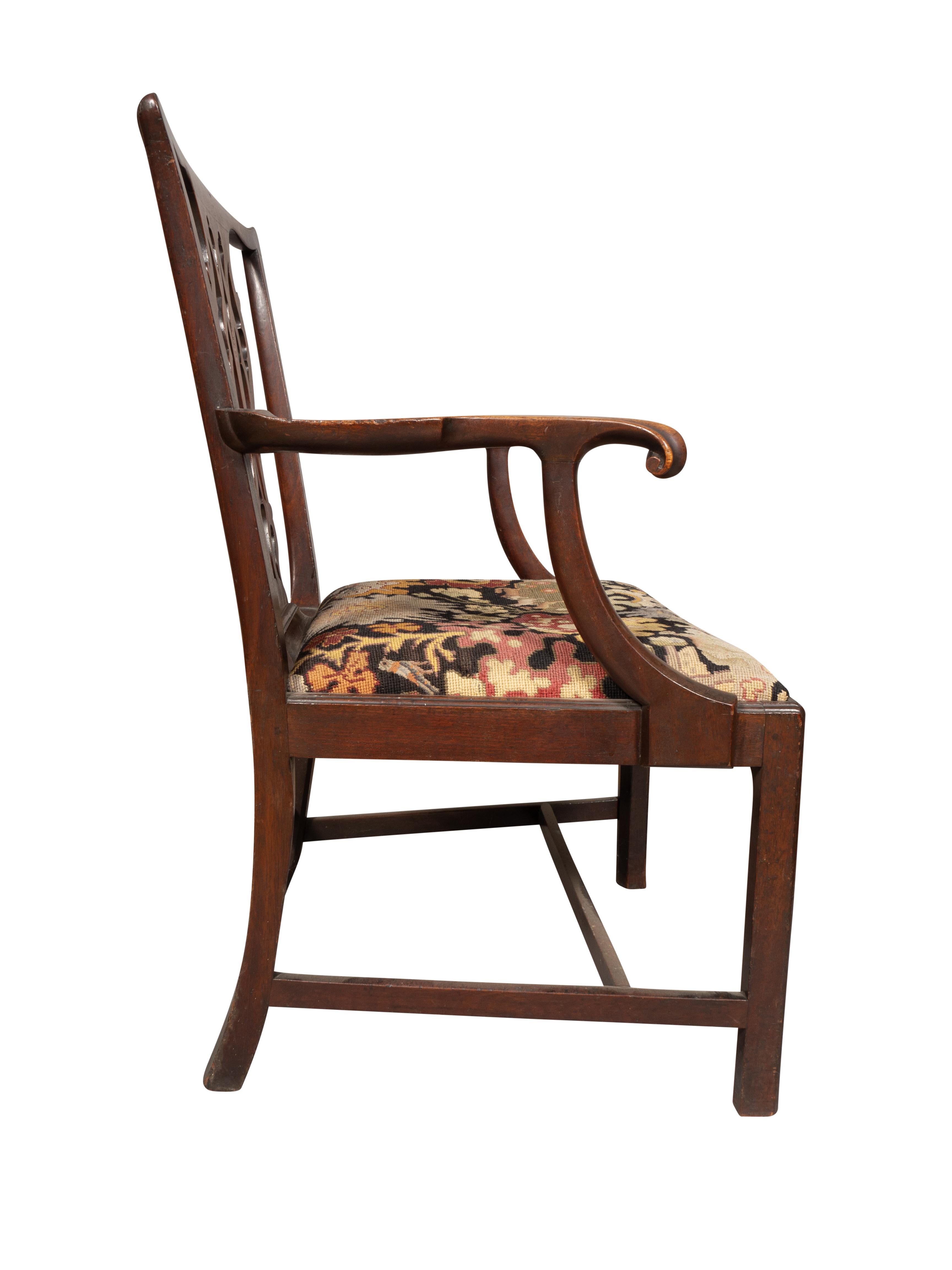 George III.-Mahagoni-Sessel im Zustand „Gut“ im Angebot in Essex, MA