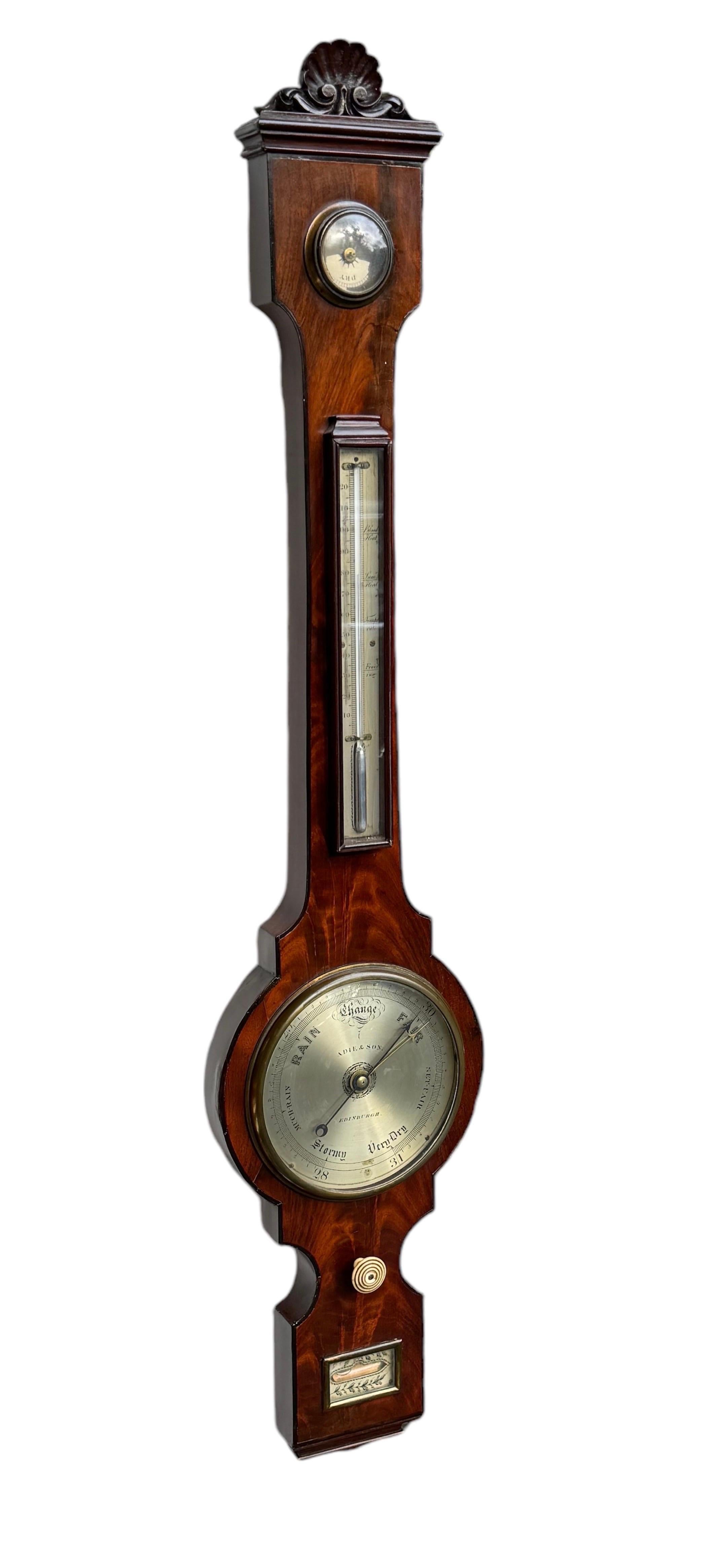 Baromètre Banjo en acajou George III Édimbourg en vente 4