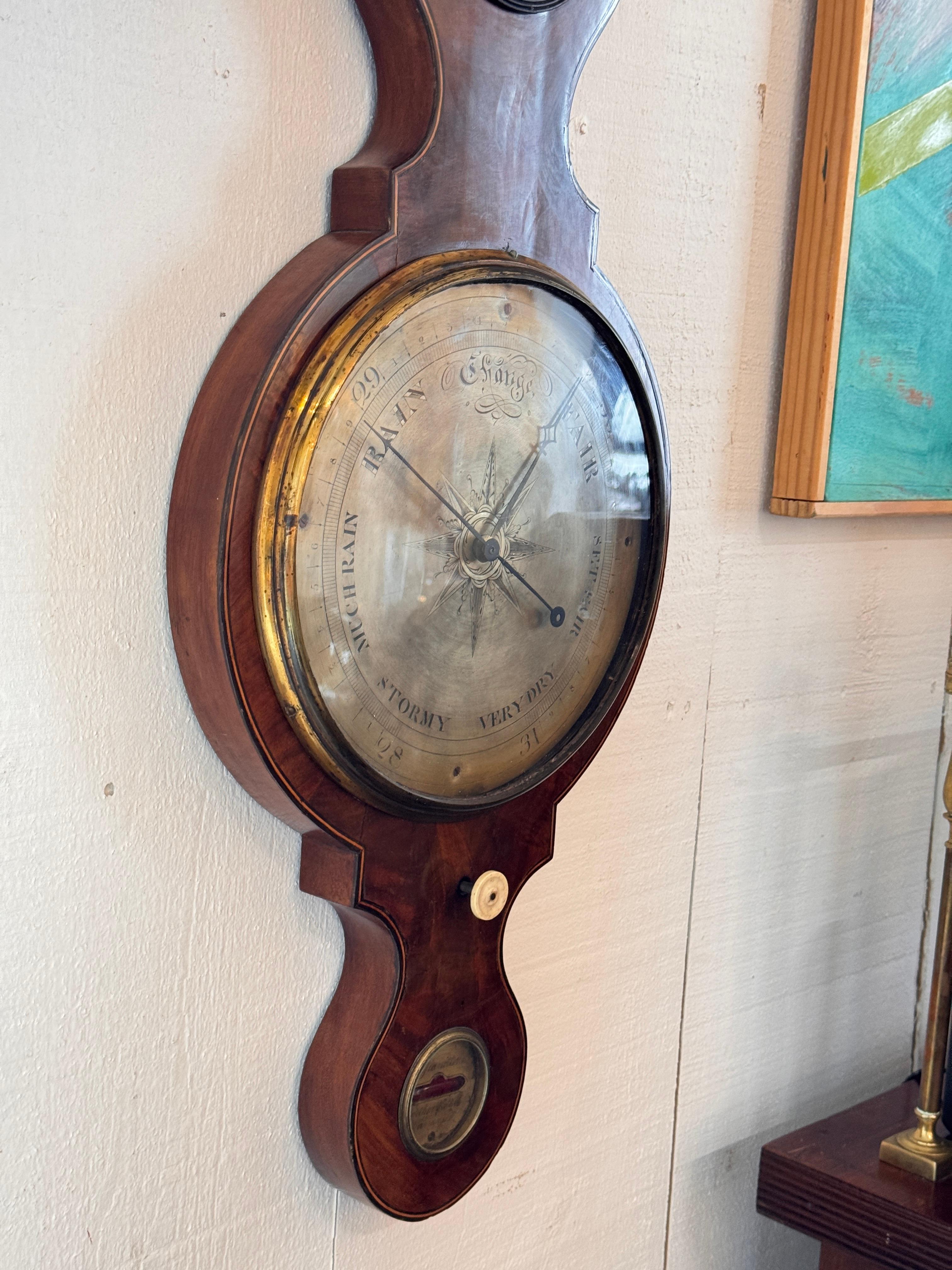 George III Mahogany Barometer en venta 6