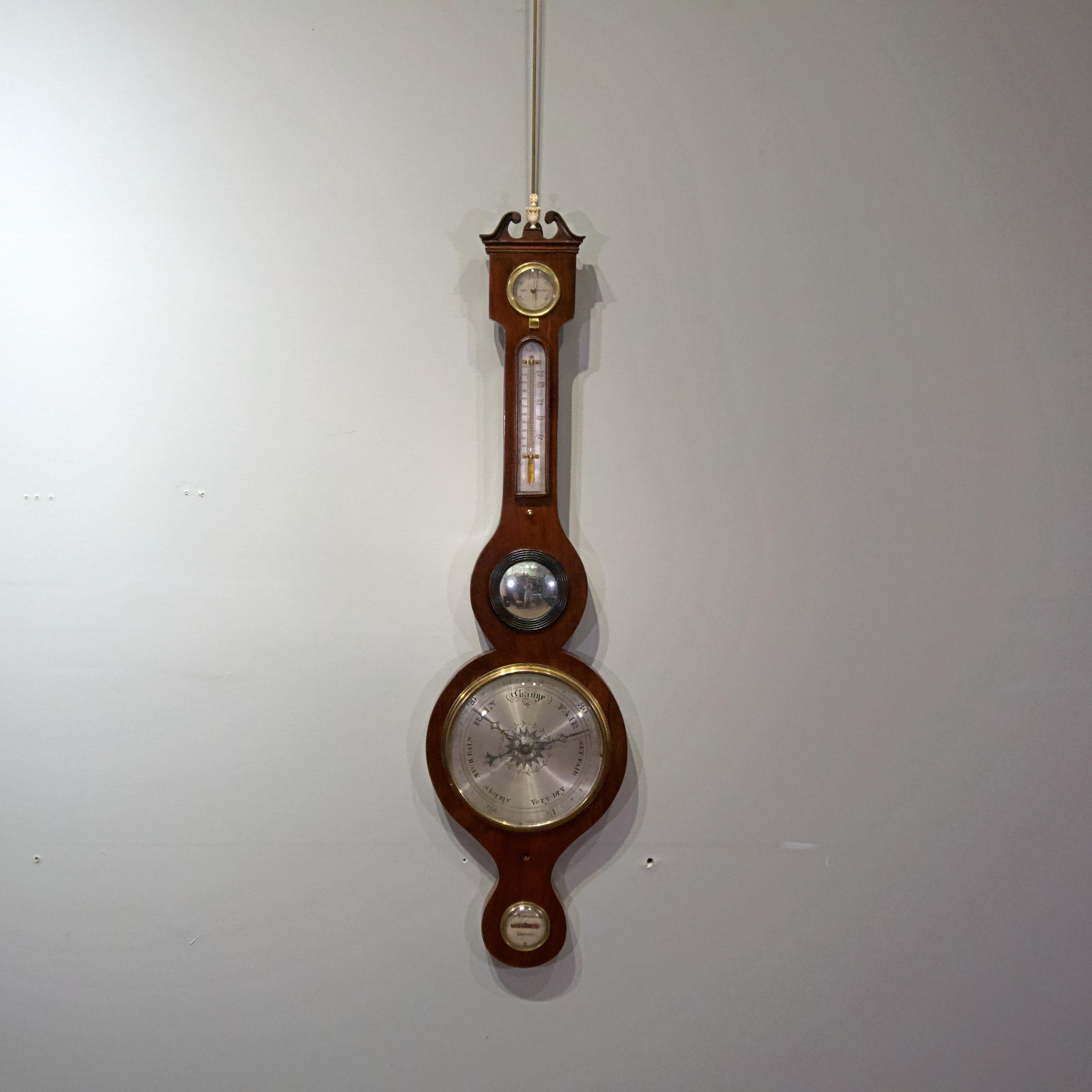 Polished George III Mahogany Barometer