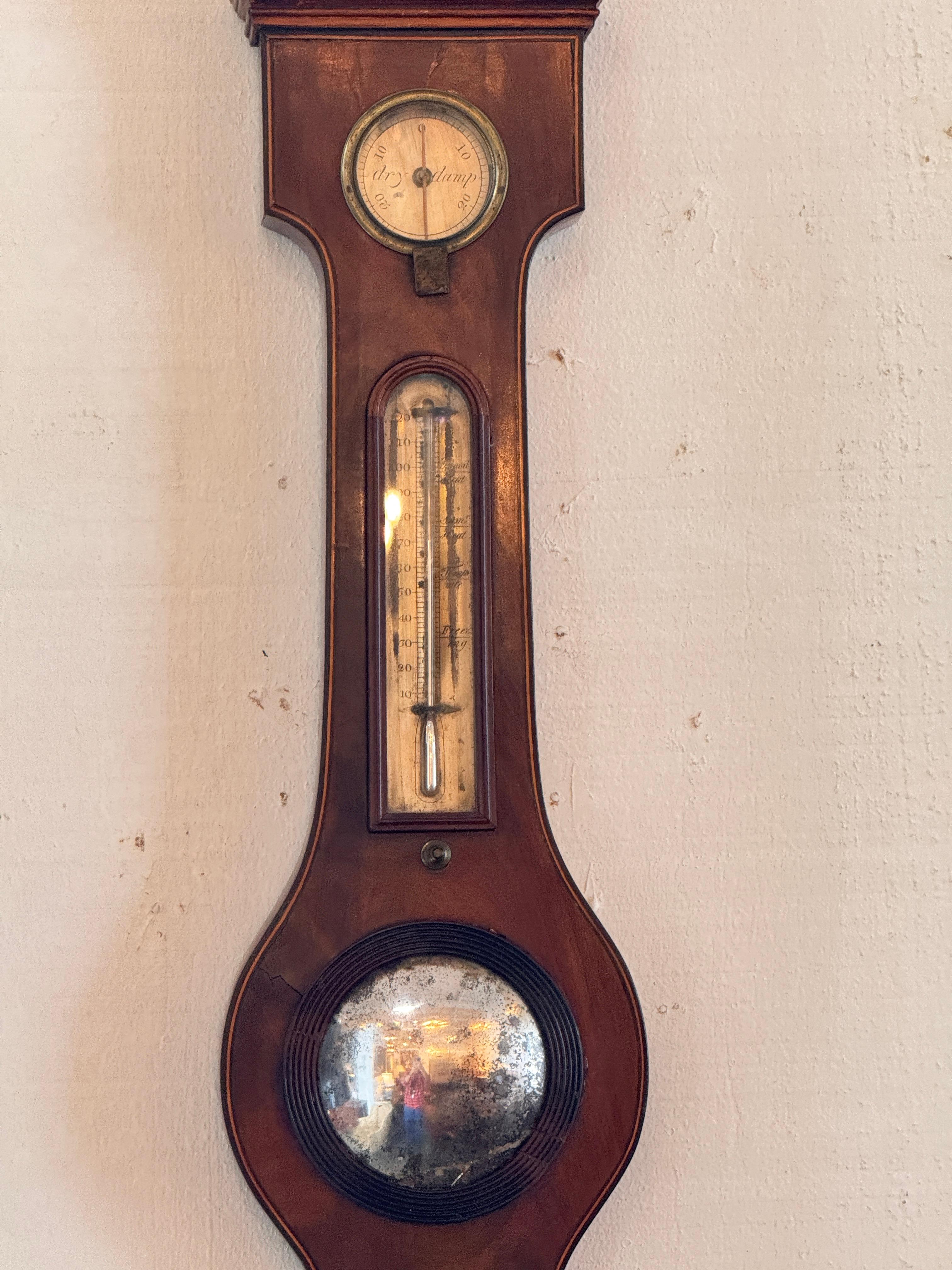 George III Mahogany Barometer en venta 2