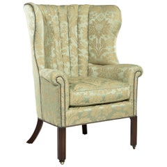 George III Mahogany Barrel-Back Armchair and Matched Foot Stool