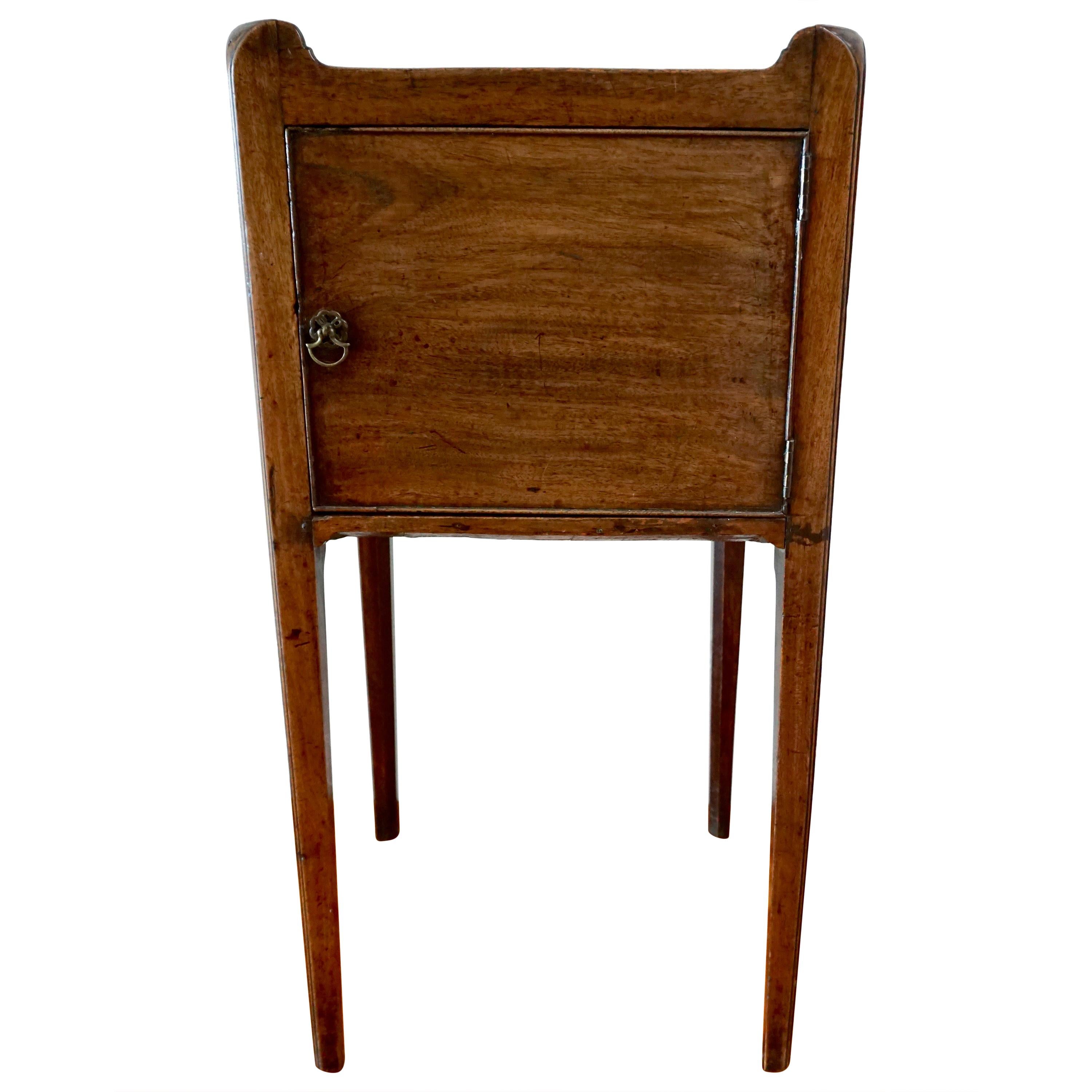 George III Mahogany Bedside Commode with Shaped Gallery Top