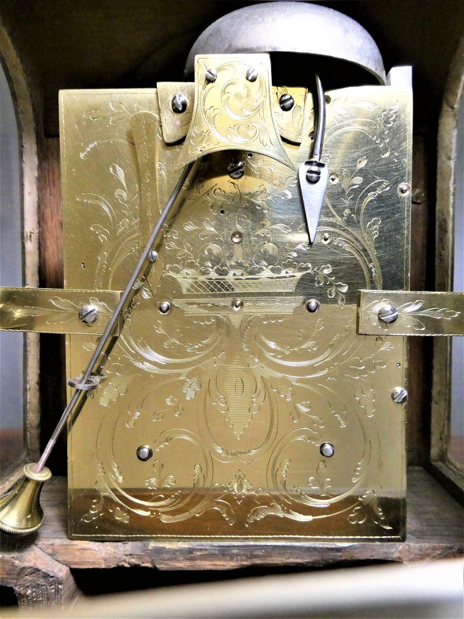 George III Mahogany Bell Top Bracket Clock by Paul Rimbault, London For Sale 2