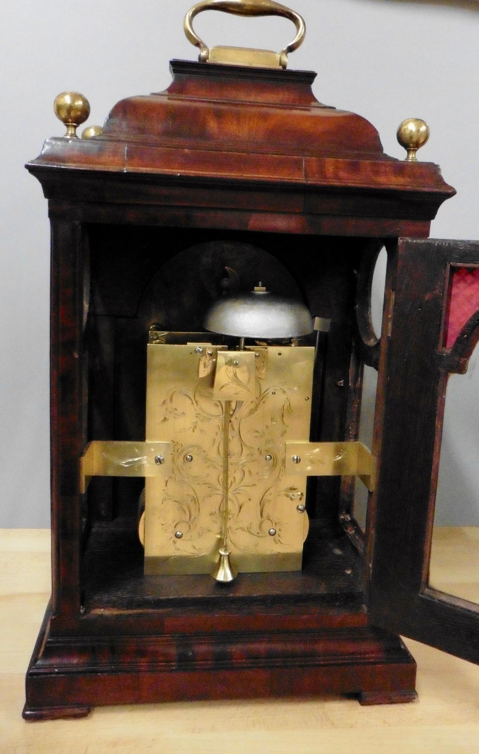 George III Mahogany Bell Top Bracket Clock With Verge Escapement by H.Thomas For Sale 1