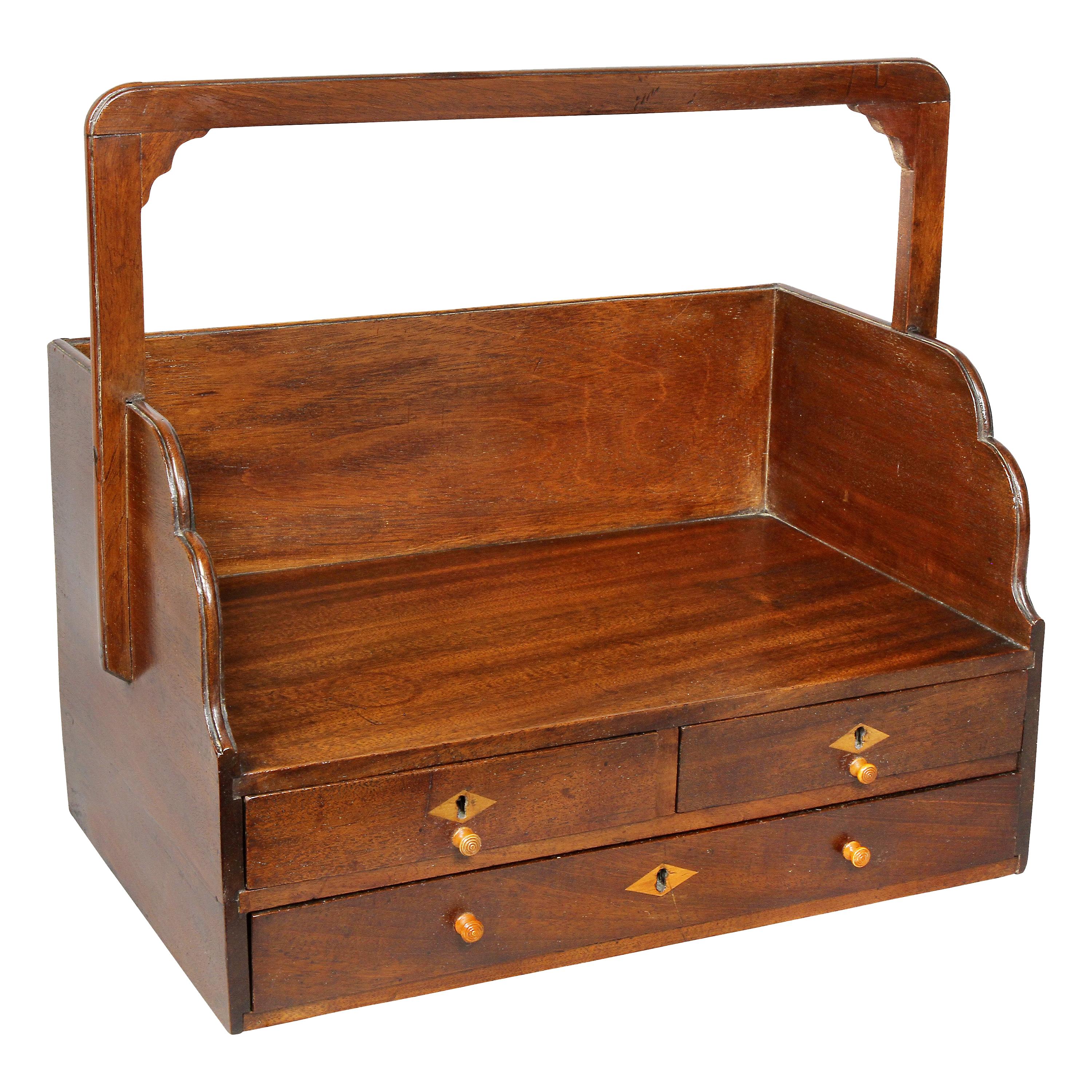 George III Mahogany Book Carrier