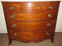 George III Mahogany Bow Front Chest of Drawers