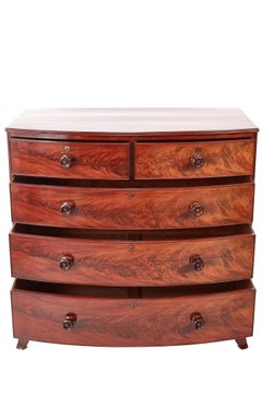 George III Mahogany Bow Front Chest of Drawers