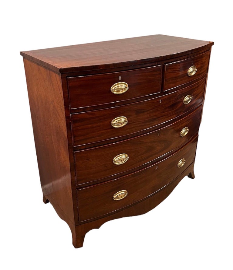 III Mahogany Bow Front Chest of Drawers at 1stDibs