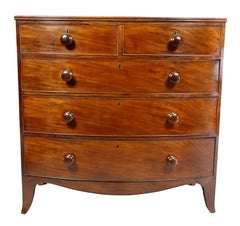 George III Mahogany Bow Front Chest of Drawers