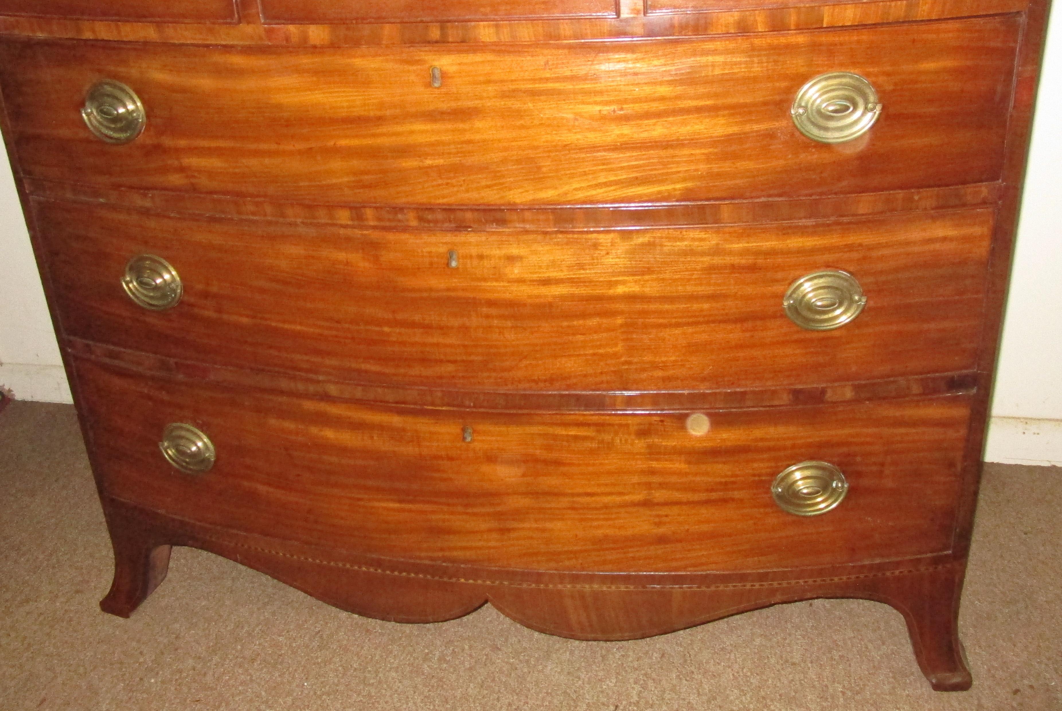 bow fronted chest of drawers