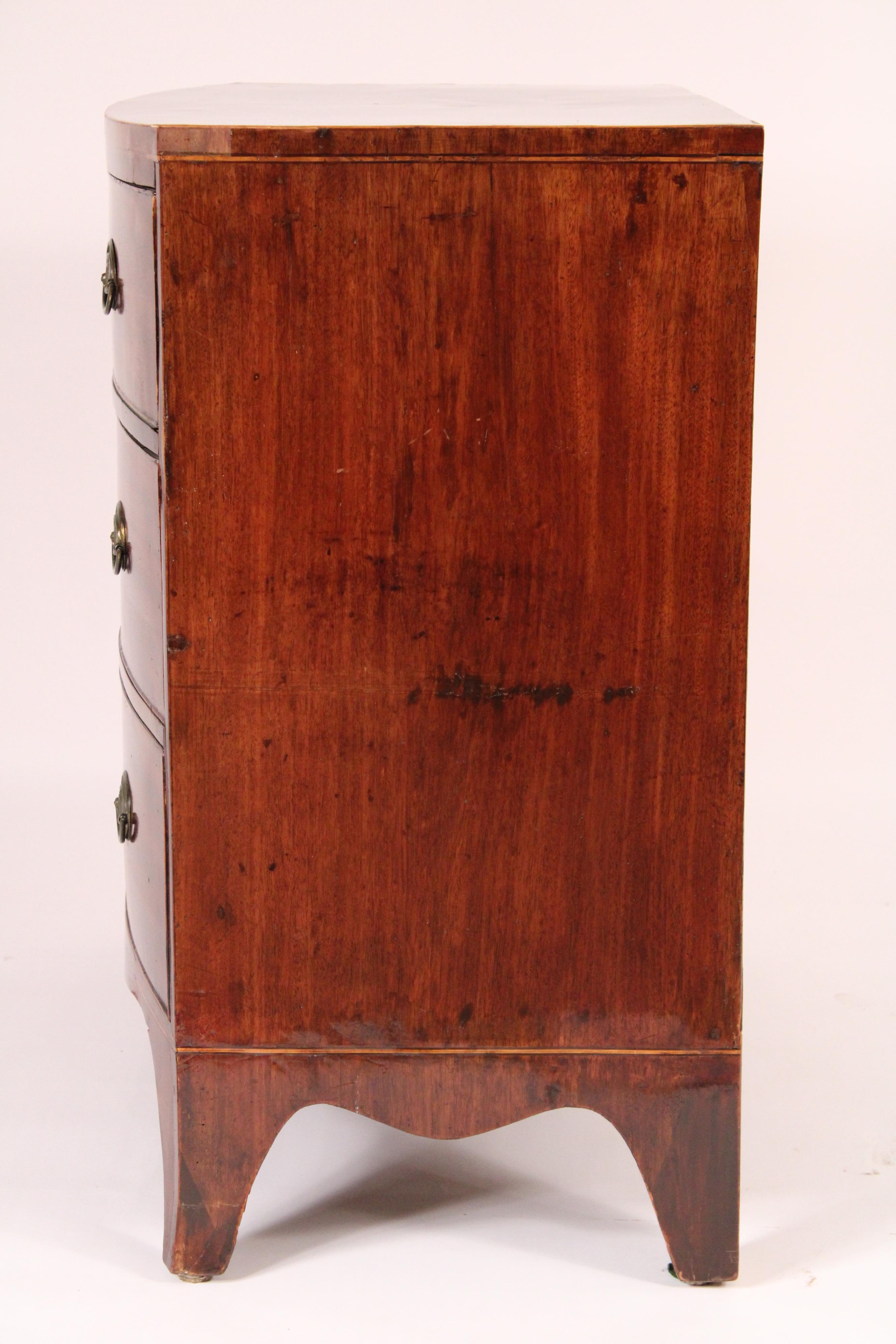 19th Century George III Mahogany Bow Front Chest of Drawers