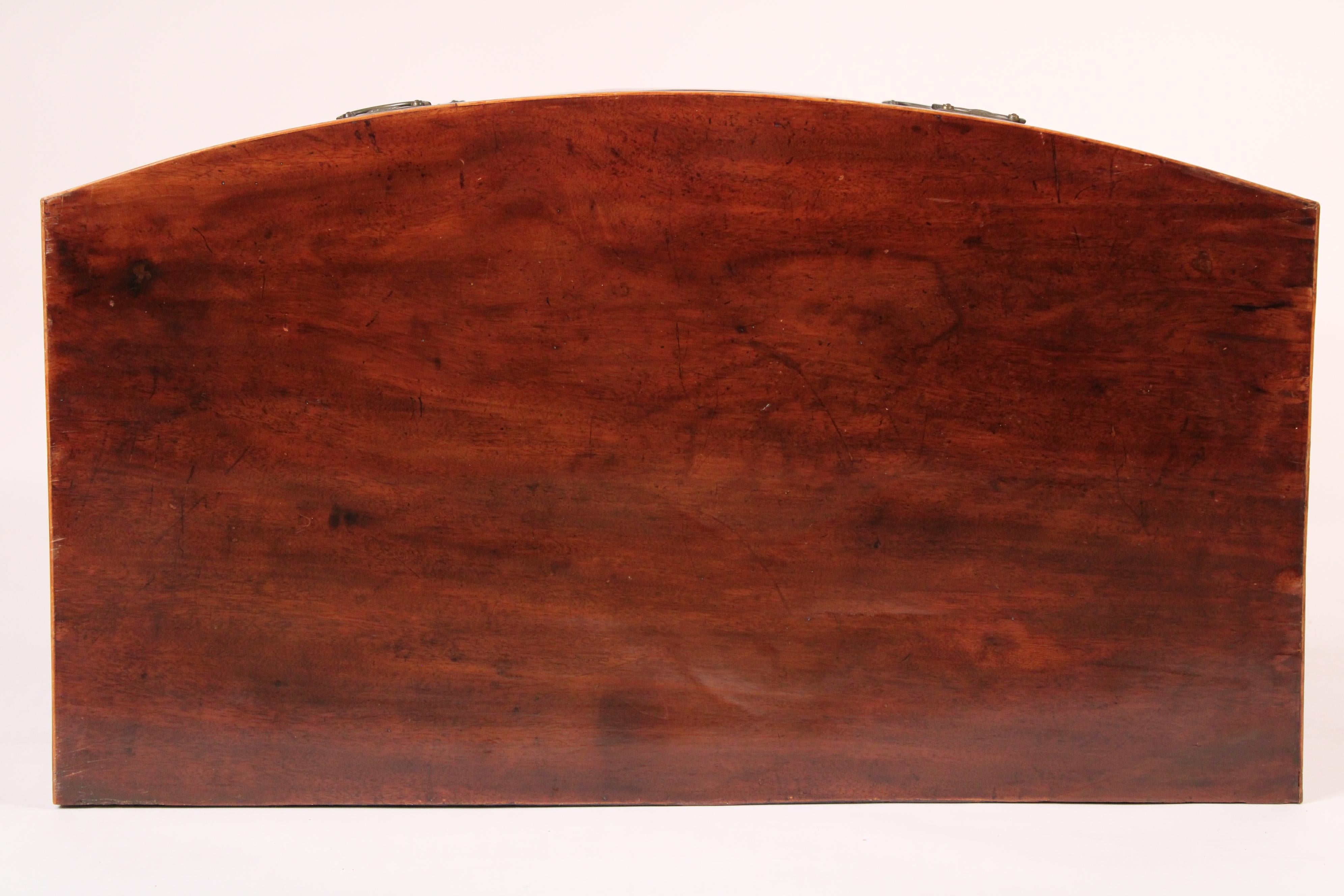 Brass George III Mahogany Bow Front Chest of Drawers