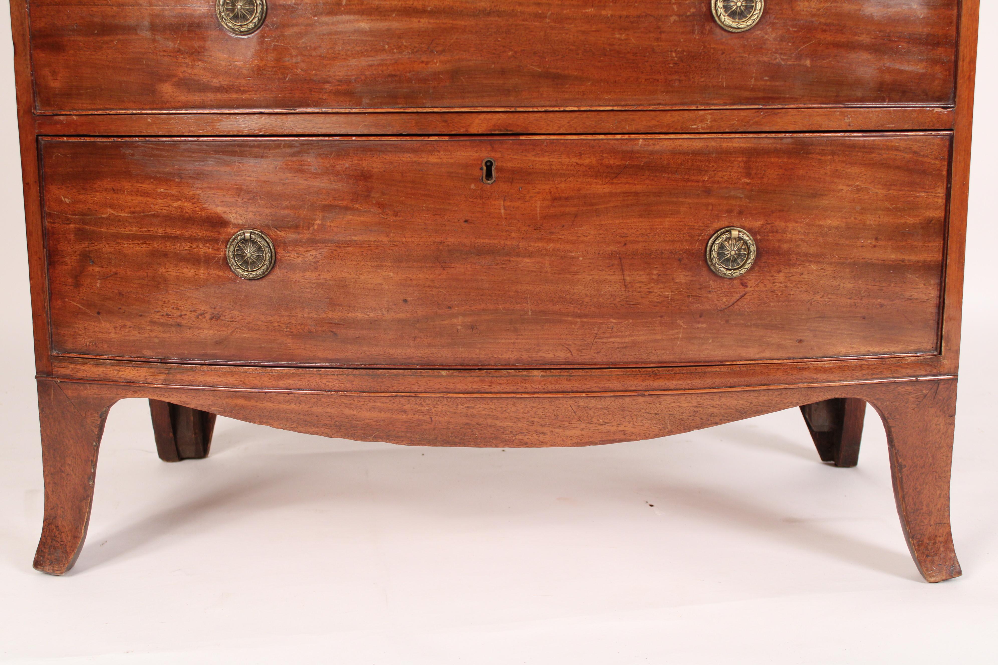 George III Mahogany Bow Front Chest of Drawers 1