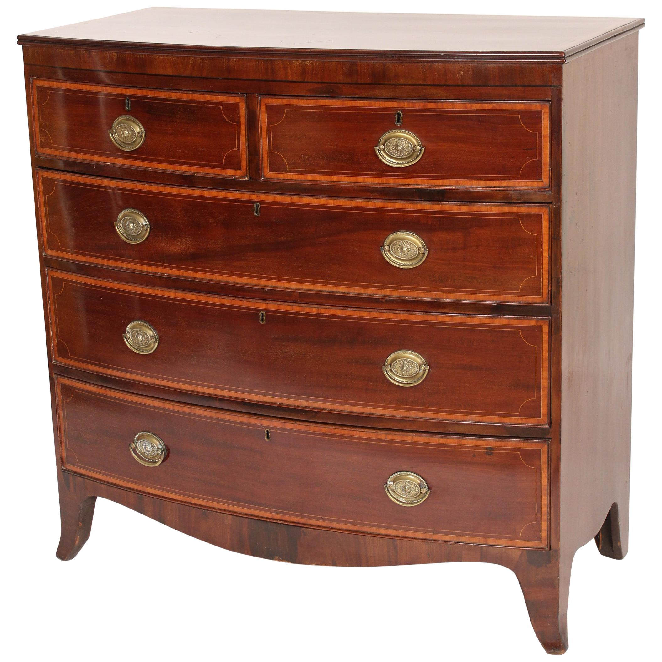 George III Mahogany Bow Front Chest of Drawers