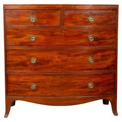 George III Mahogany Bow front Chest Of Drawers