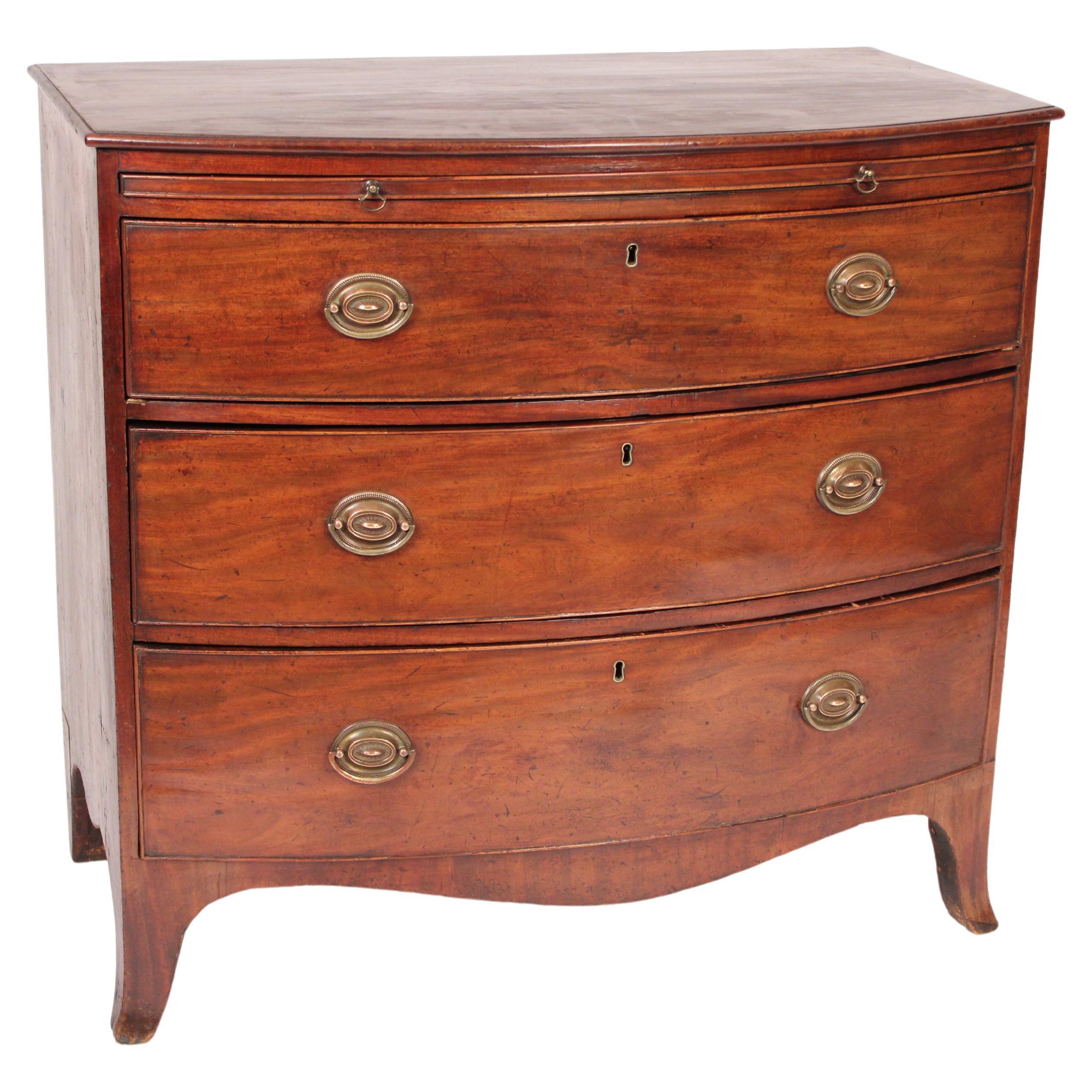 III Mahogany Bow Front Chest of Drawers For Sale at 1stDibs