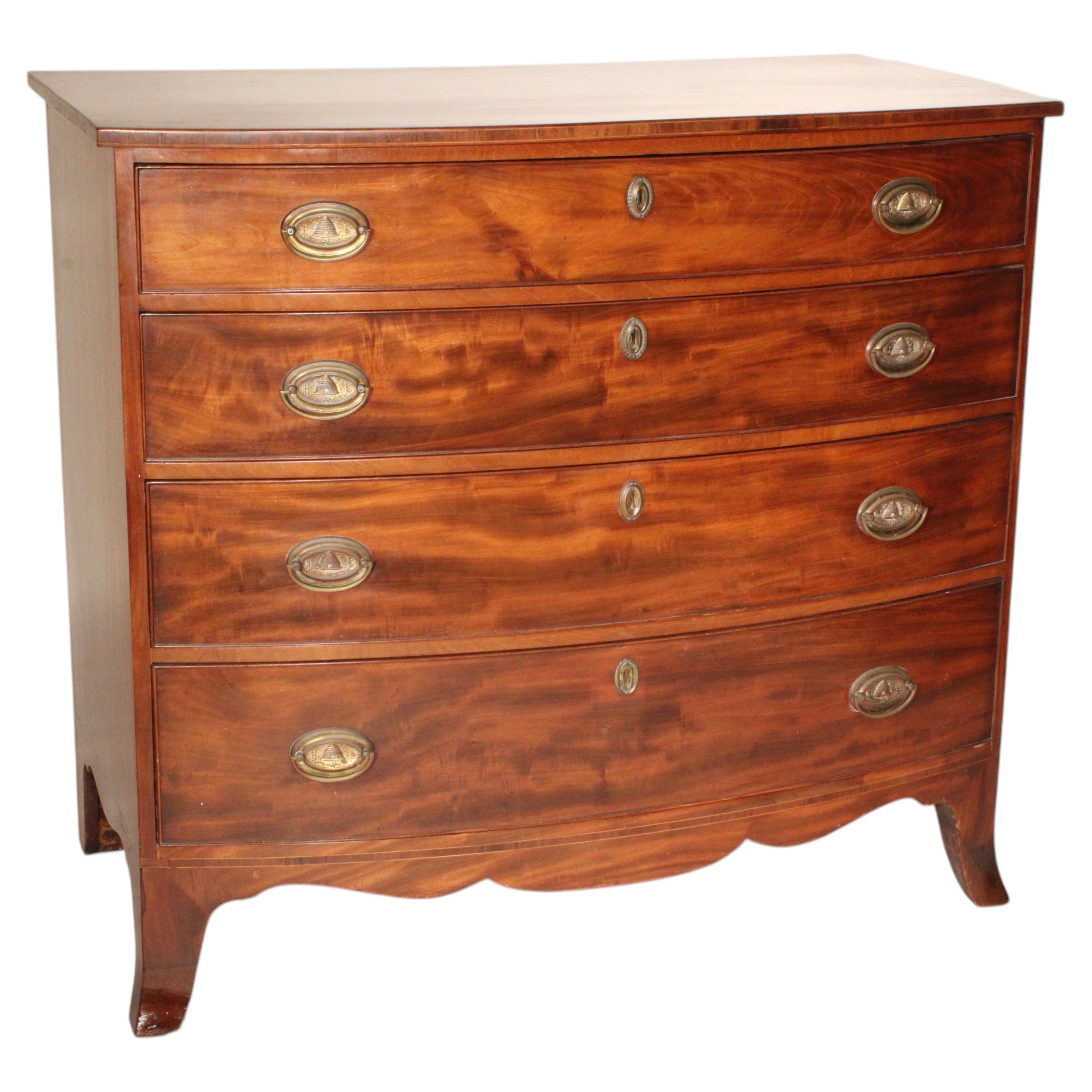 George III Mahogany Bow Front Chest of Drawers